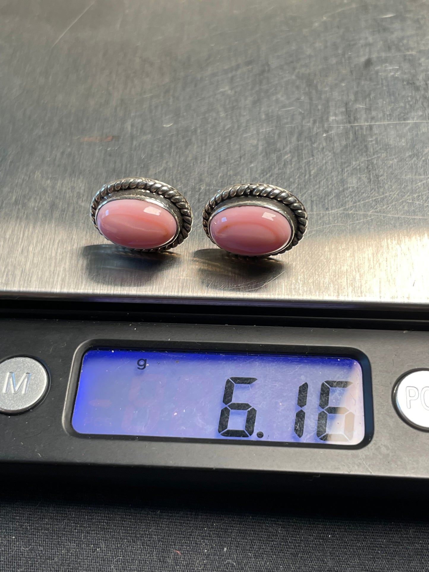 Pink Conch Stud Earrings | 925 Sterling Silver D194