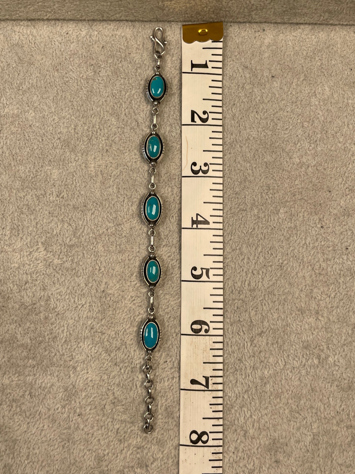 Kingman Turquoise Link Bracelet | Sterling Silver D137