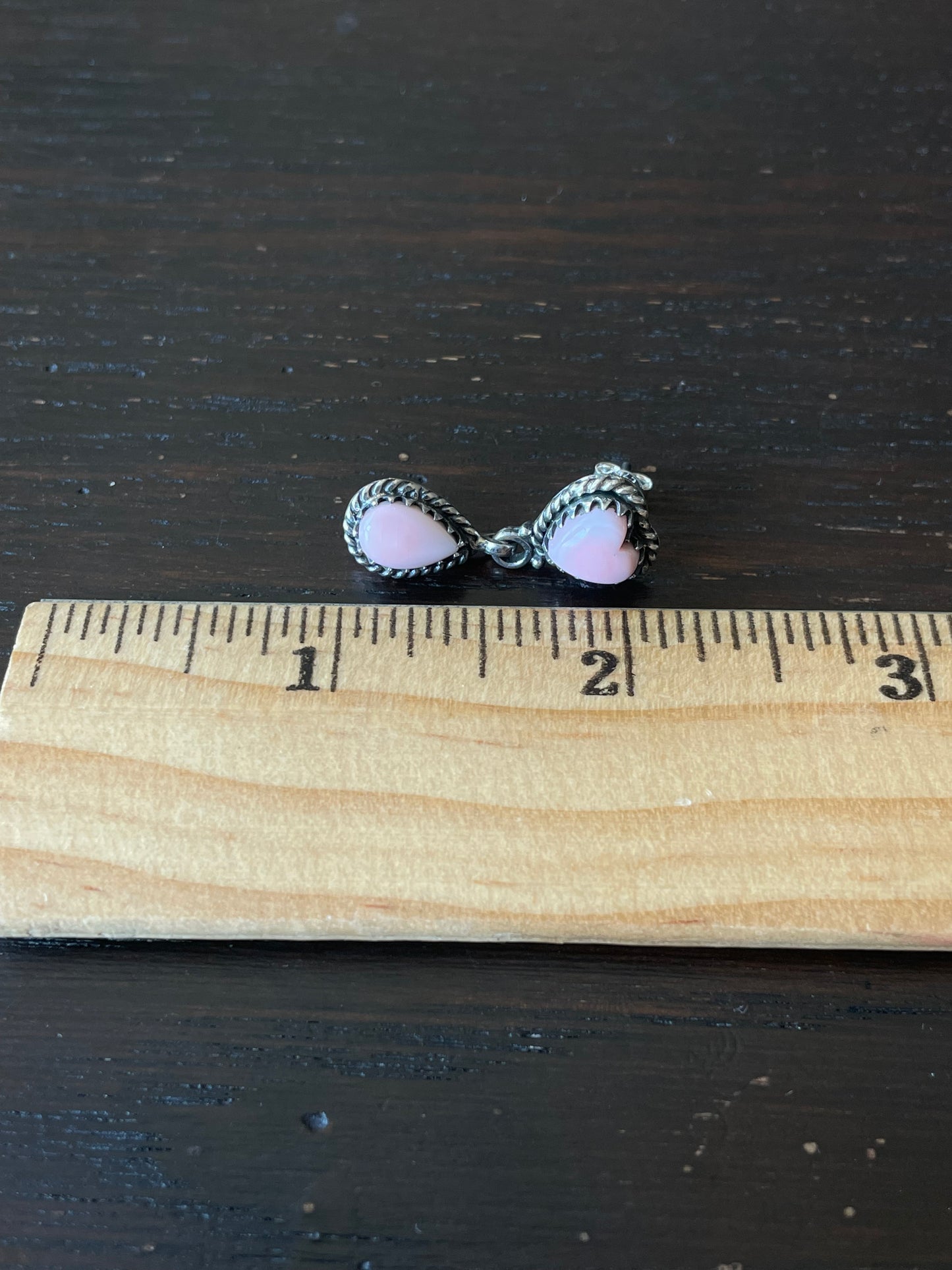 Pink Conch Heart Stud Earrings | 925 Sterling Silver E799