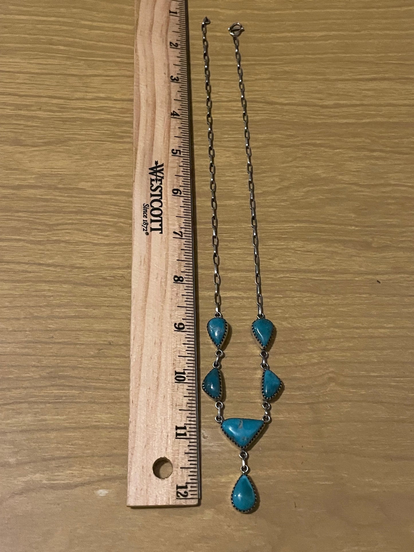 Kingman Turquoise Lariat Necklace | 925 Sterling Silver G412
