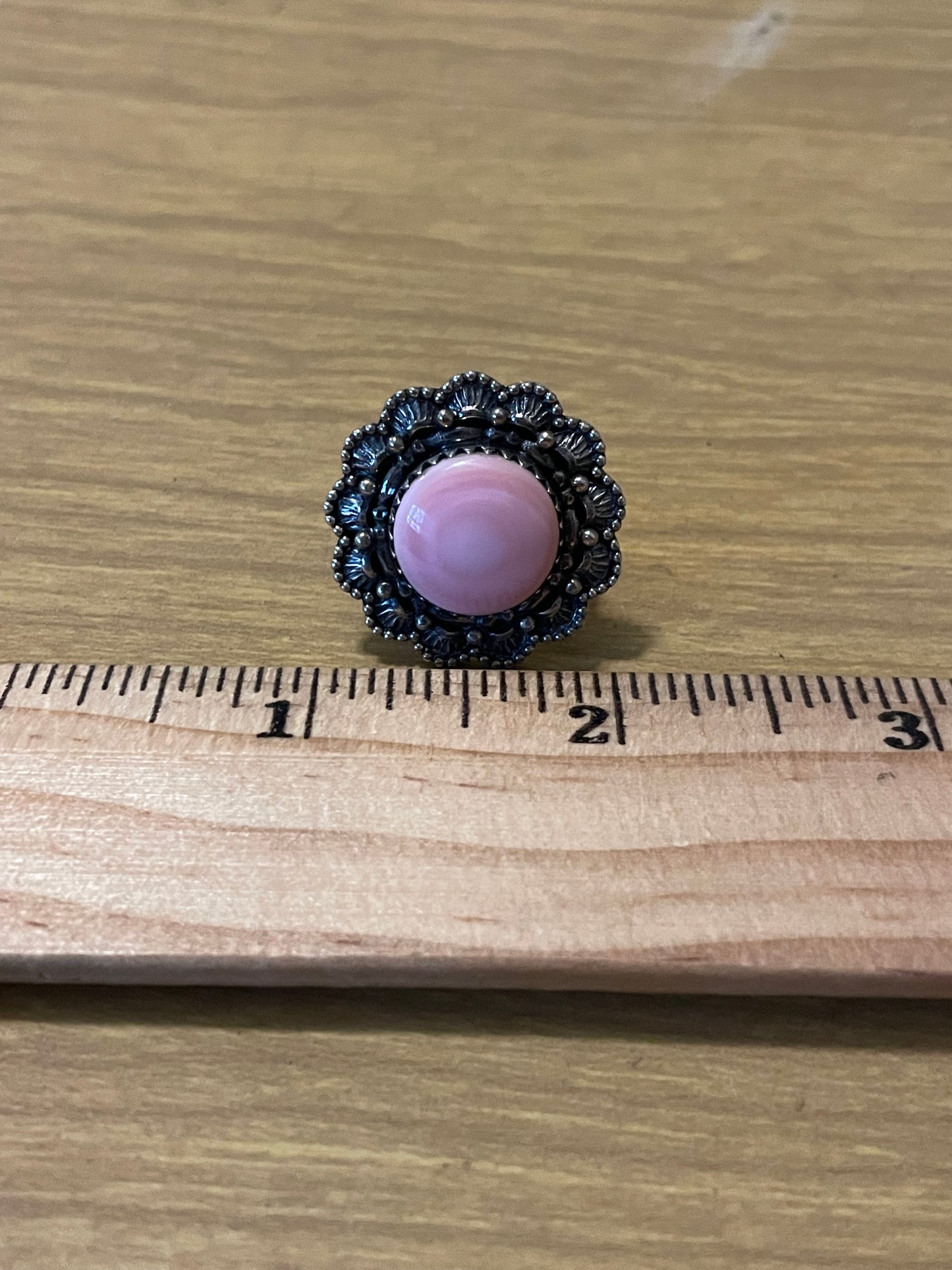 Pink Conch Floral Ring Size 8 | 925 Sterling Silver E993