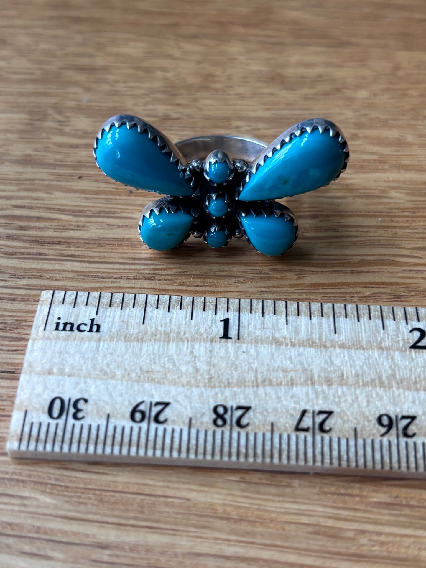 Turquoise Butterfly Ring Size 6 | 925 Sterling Silver A102