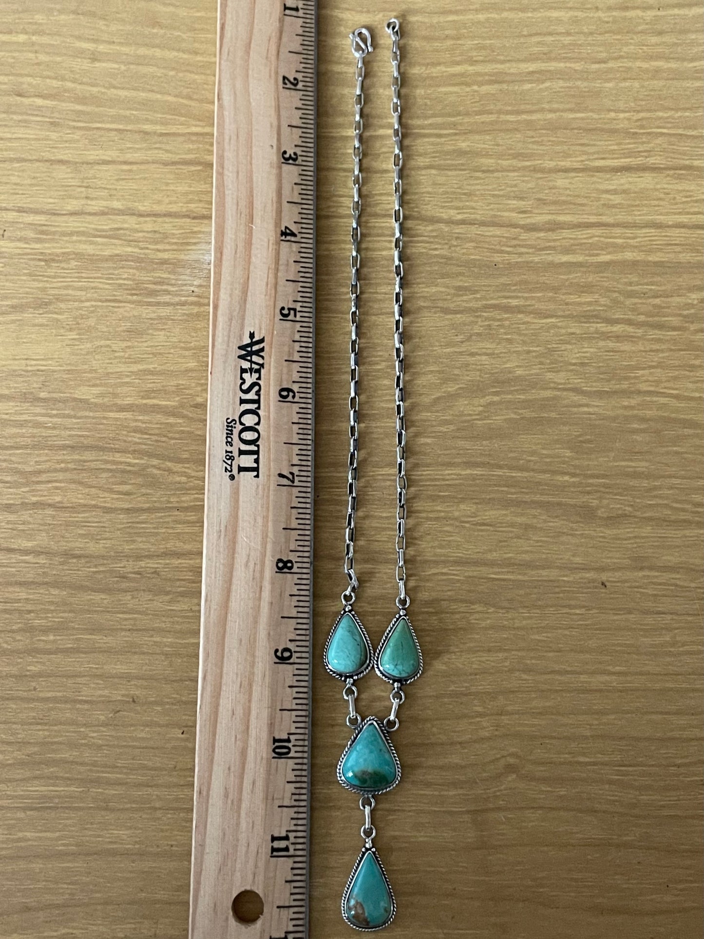 Turquoise Lariat Necklace | 925 Sterling Silver E634