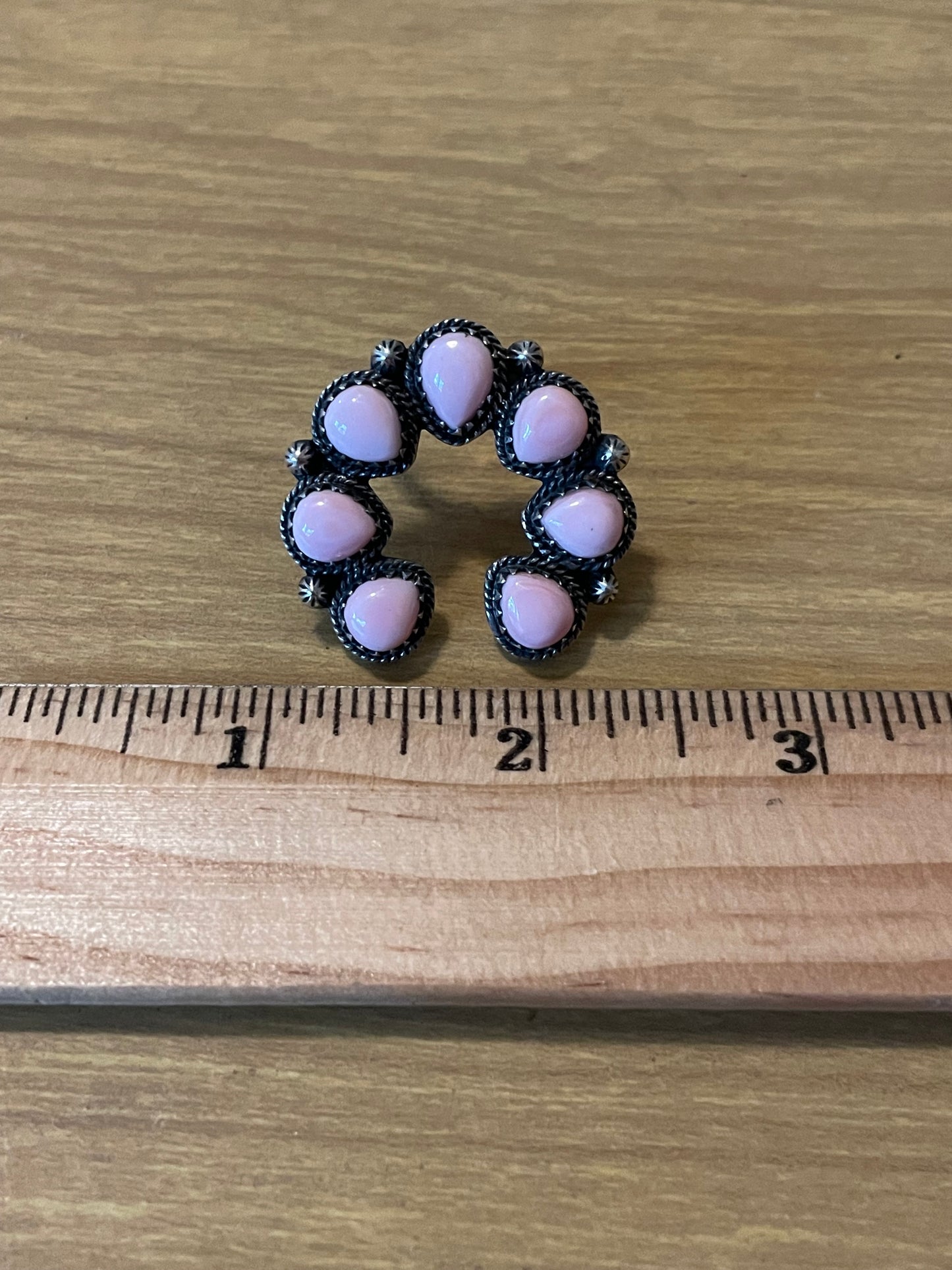 Pink Conch Naja Ring Size 8 | 925 Sterling Silver E985