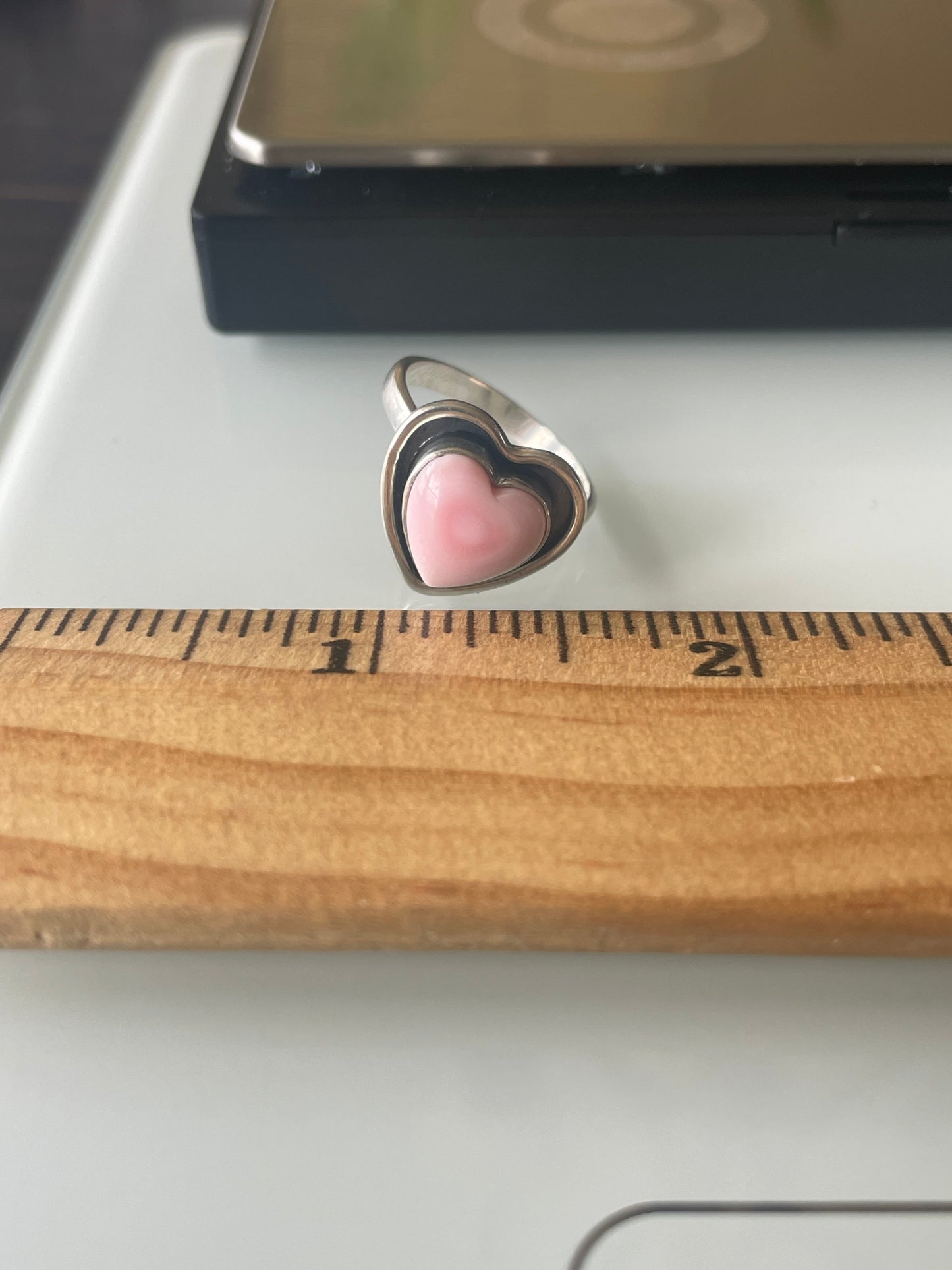 Pink Conch Heart Ring Size 6.75 | 925 Sterling Silver G122
