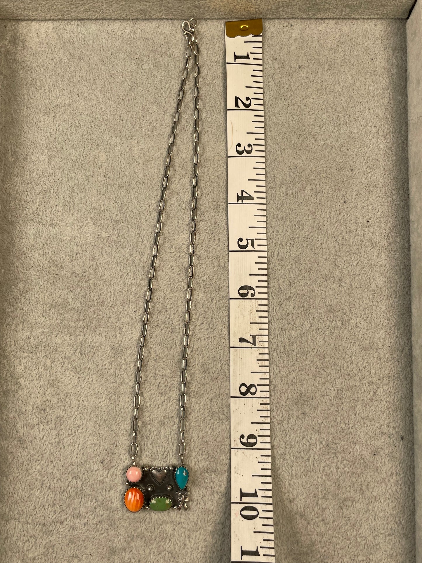Multi Stone Heart Necklace | 925 Sterling Silver D125