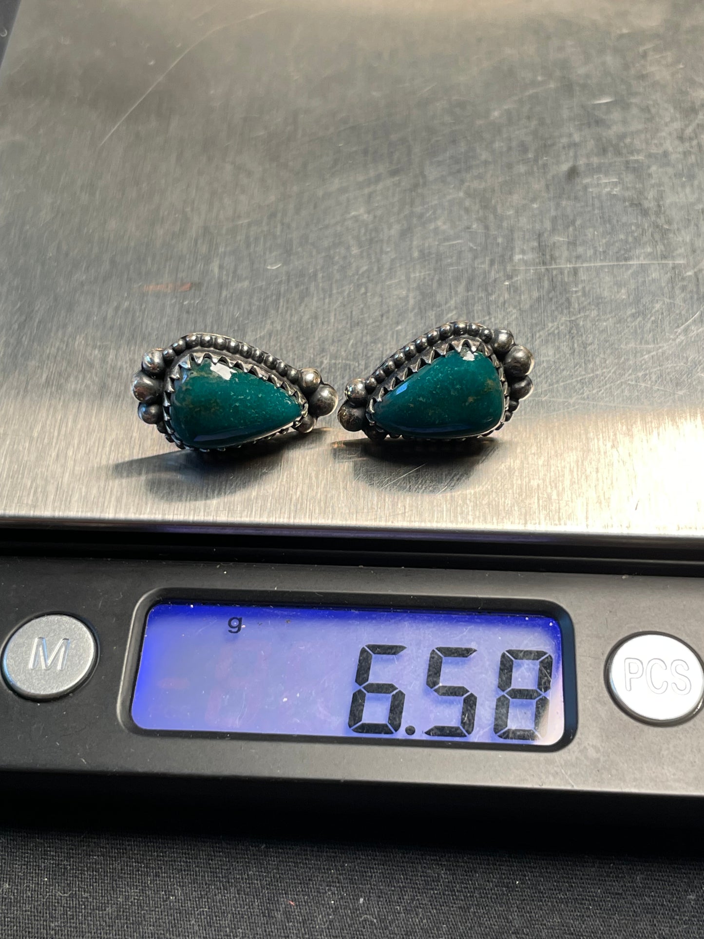 Kingman Turquoise Stud Earrings | 925 Sterling Silver D187