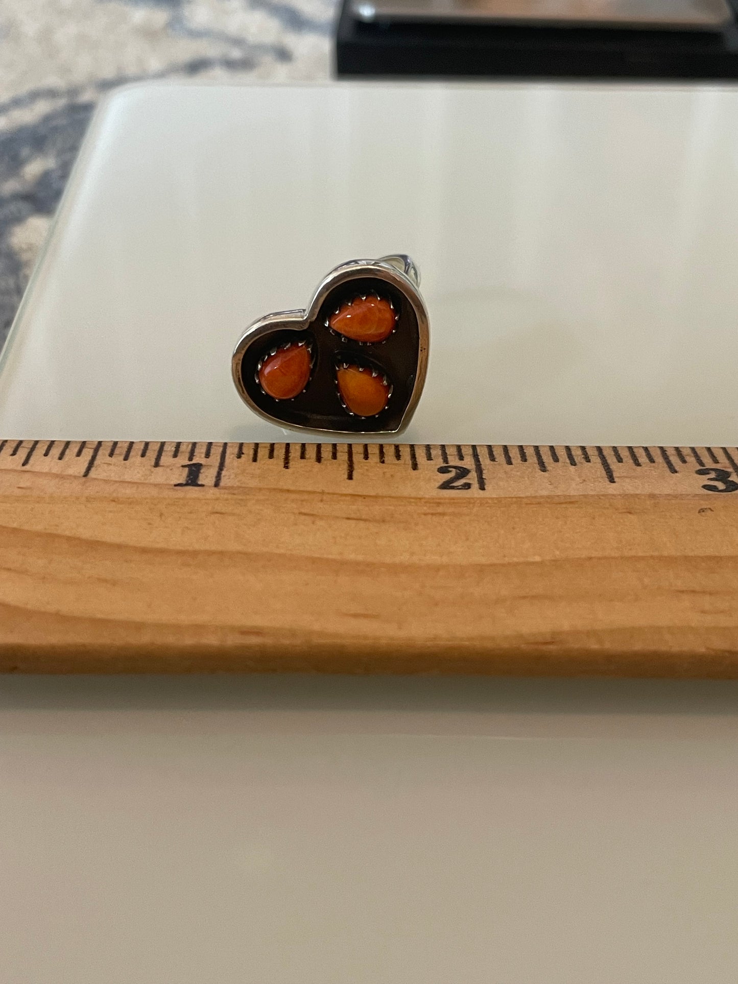 Spiny Oyster Heart Ring Size 8 | 925 Sterling Silver G196