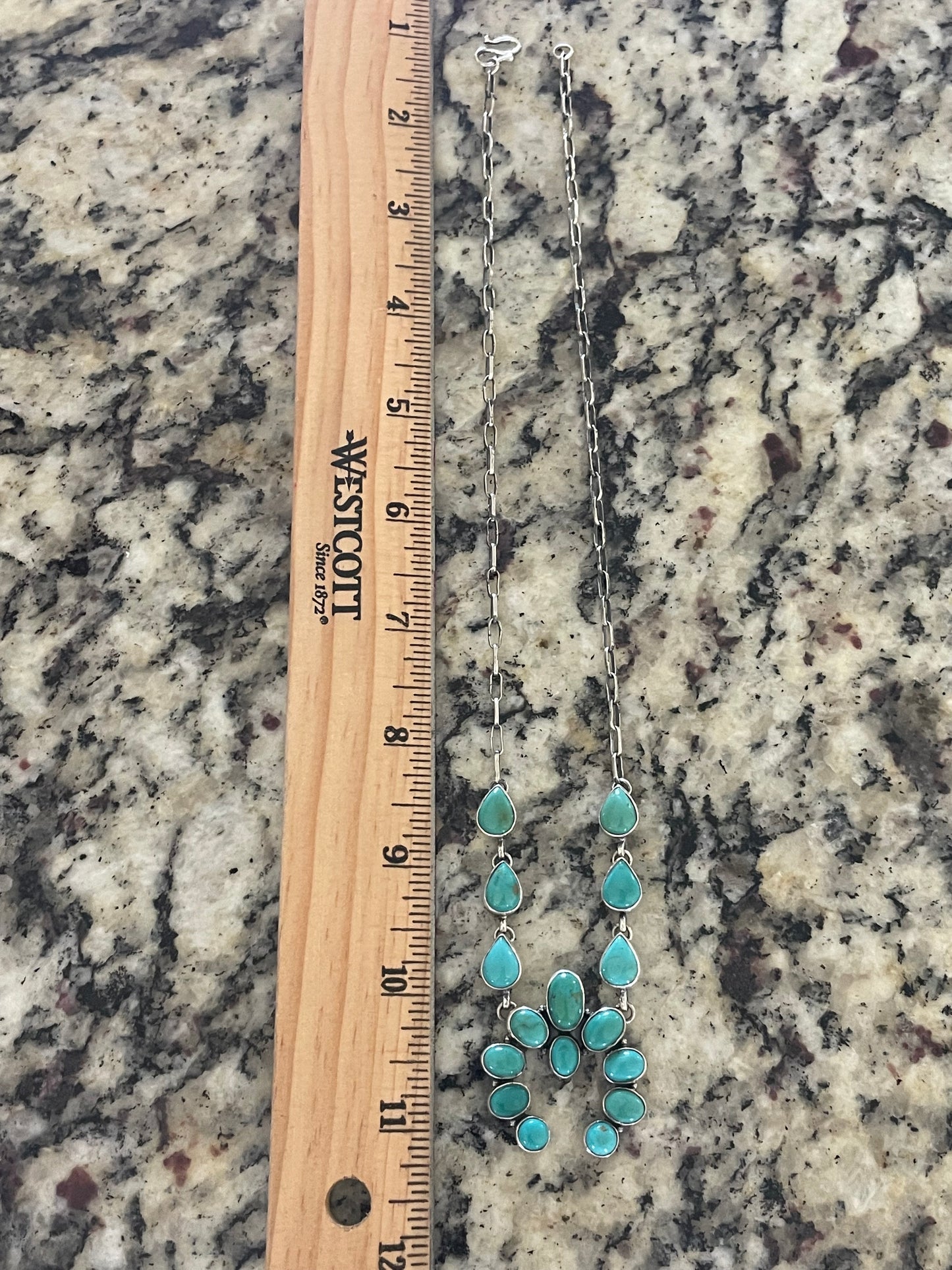 Kingman Turquoise Naja Necklace | Sterling Silver G417