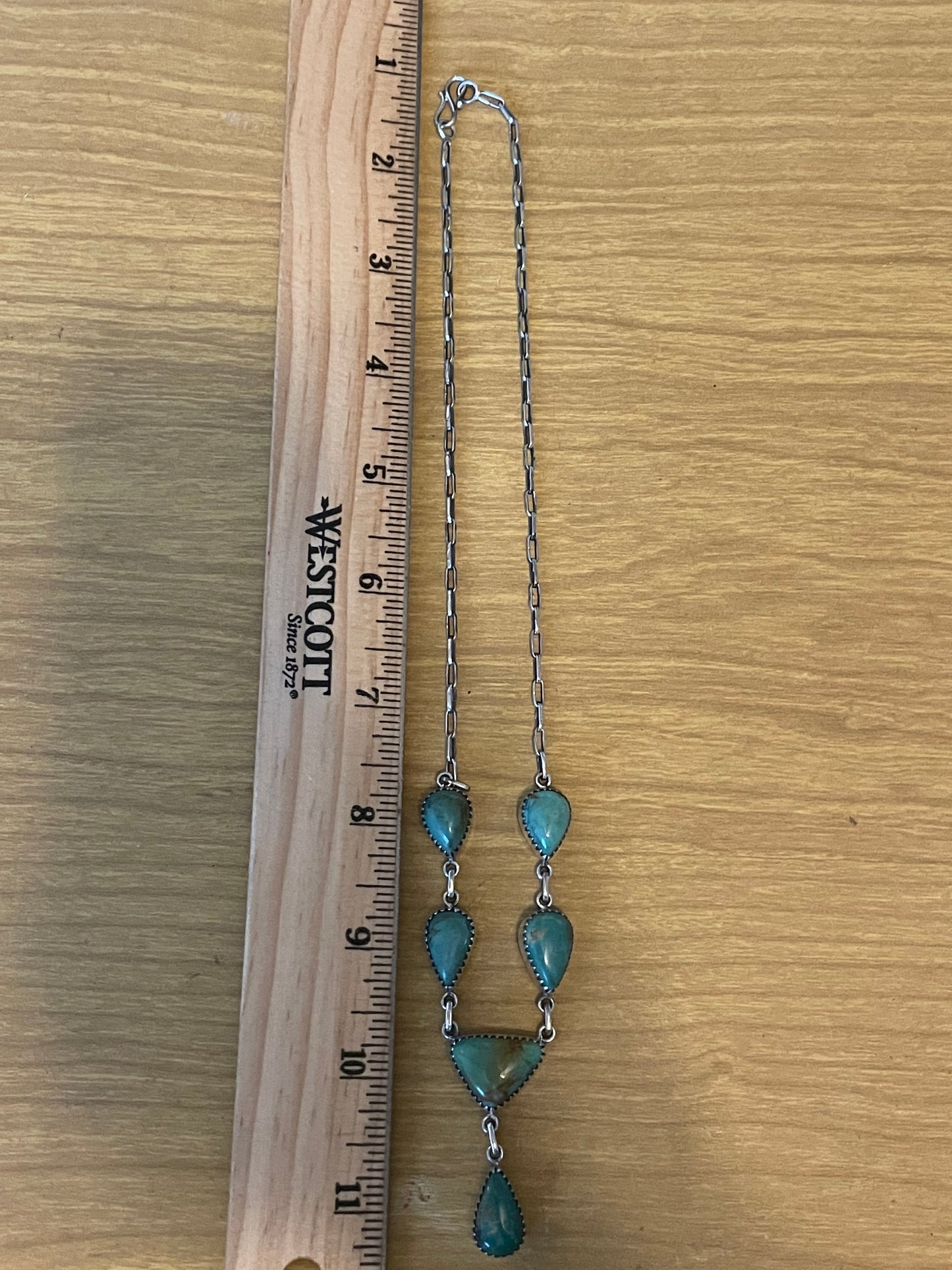 Turquoise Lariat Necklace | 925 Sterling Silver E635