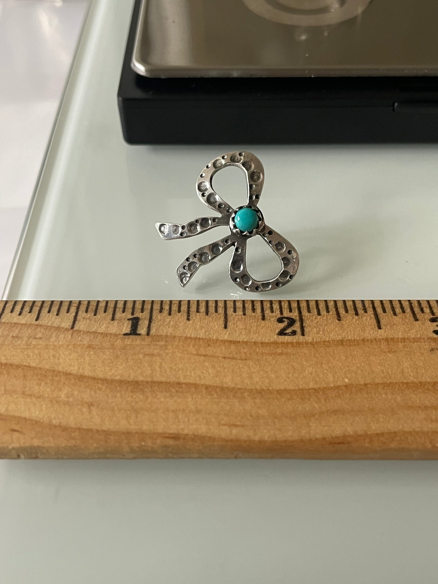Kingman Turquoise Bow Stud Earrings | Sterling Silver E664