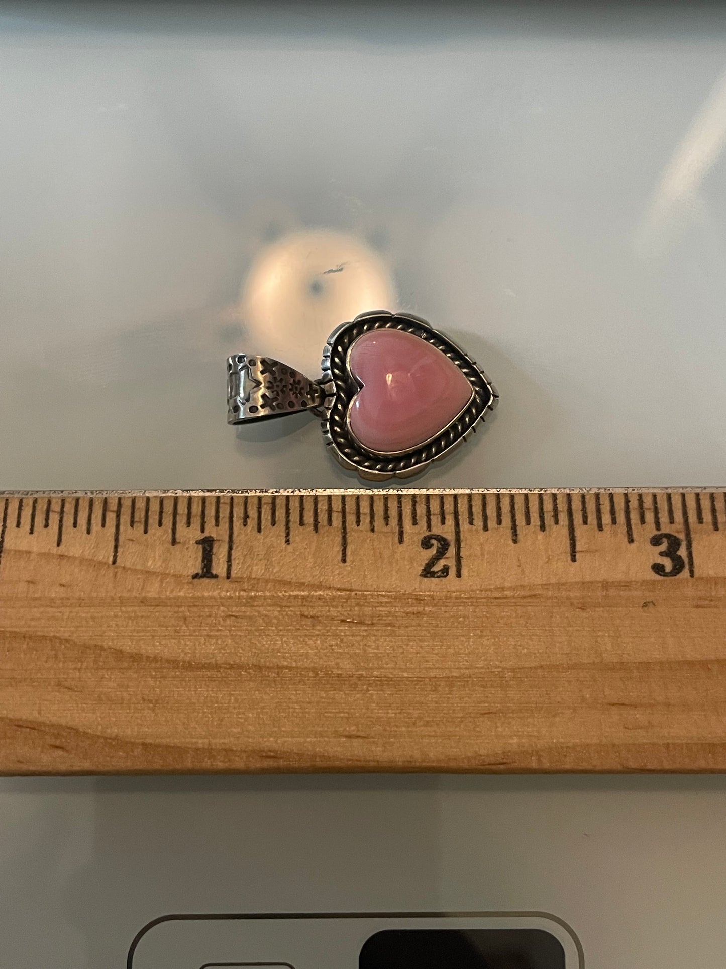 Pink Conch Heart Pendant | 925 Sterling Silver E959