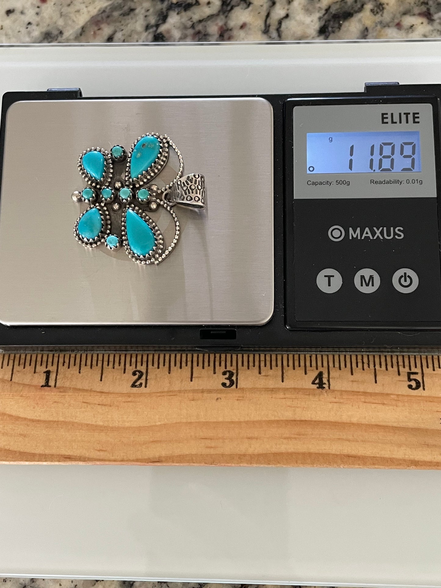 Kingman Turquoise Butterfly Pendant | Sterling Silver G465
