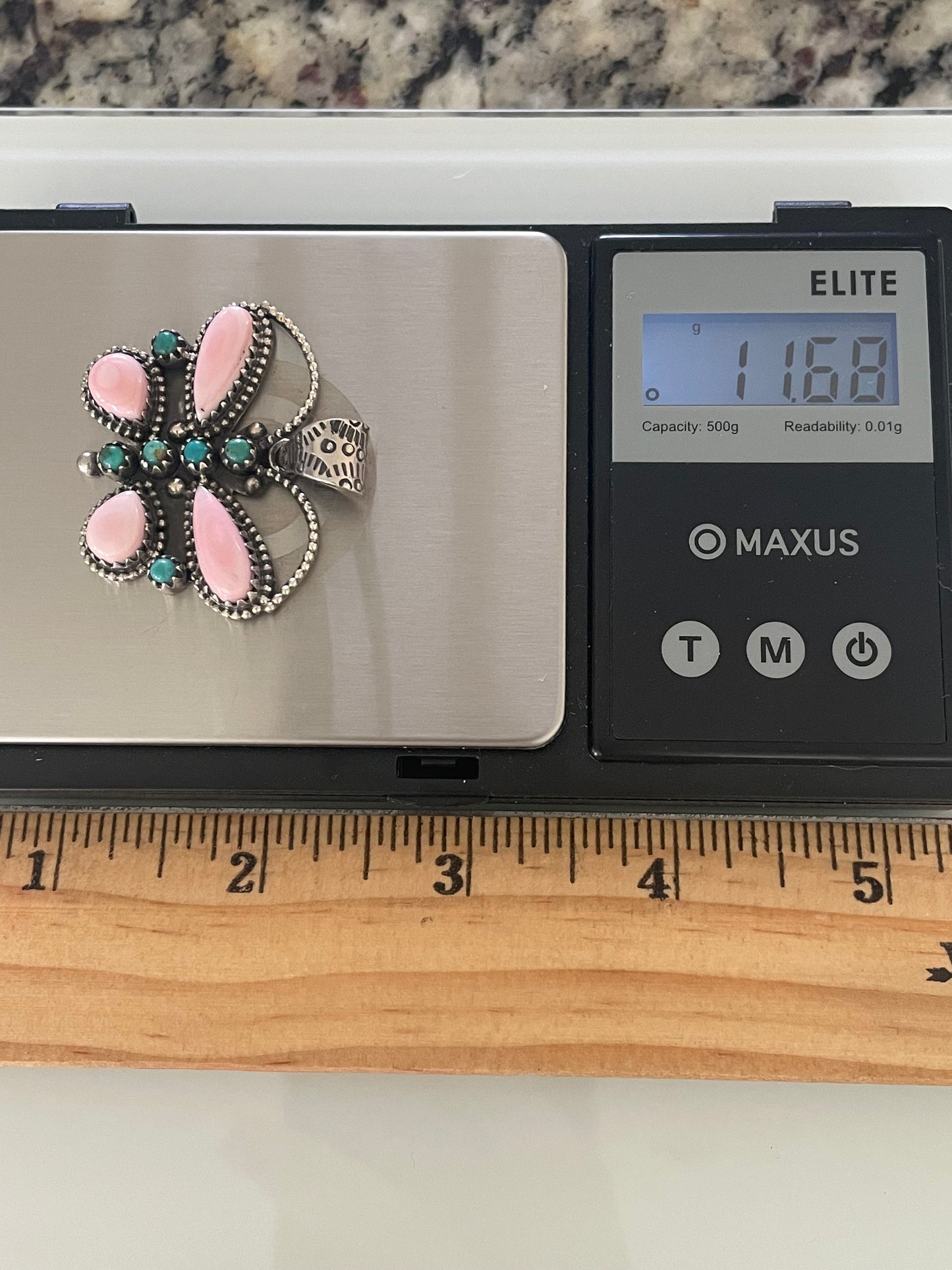 Pink Conch Butterfly Pendant | Sterling Silver G454