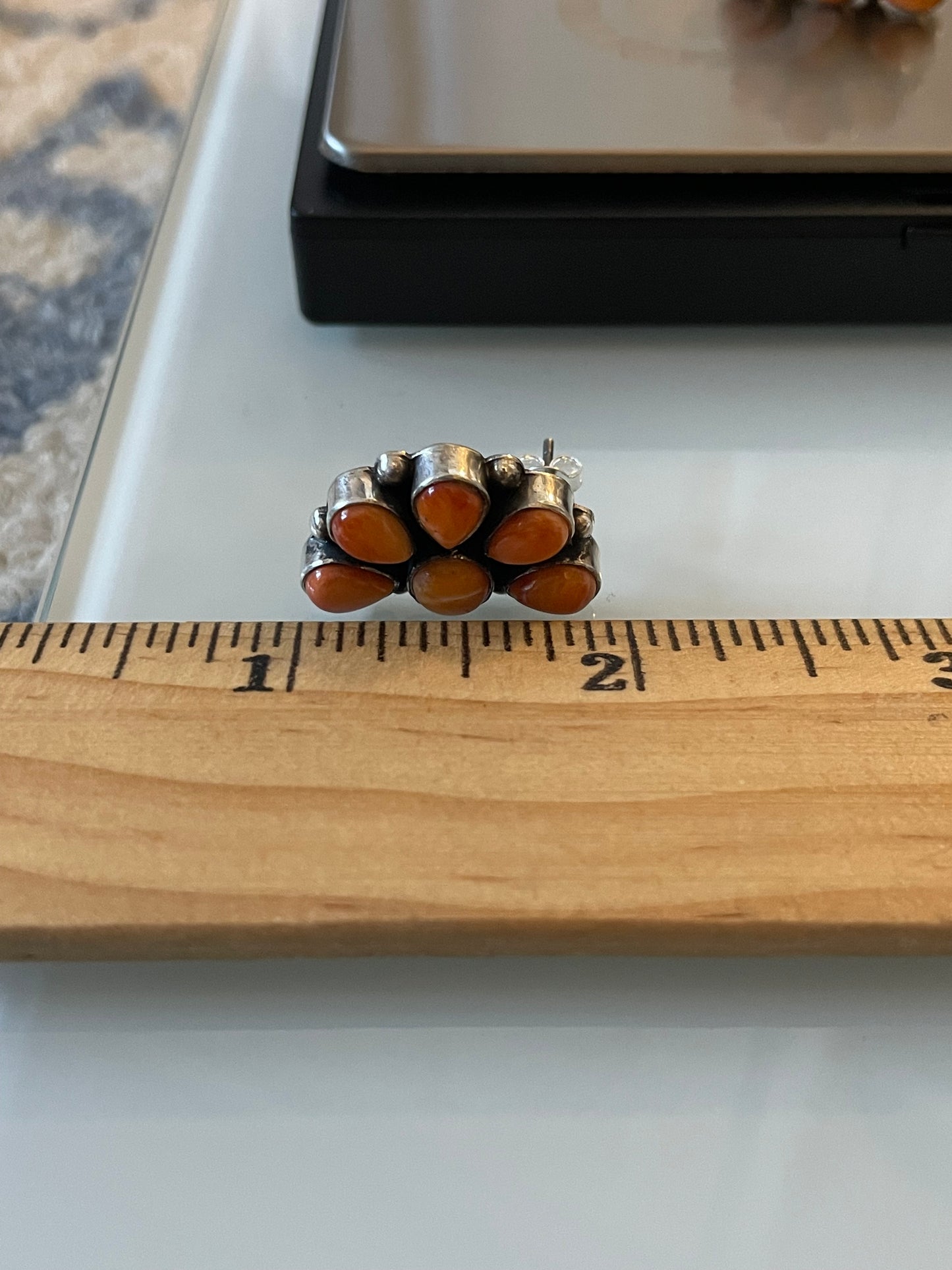 Spiny Oyster Cluster Stud Earrings | Sterling Silver E641