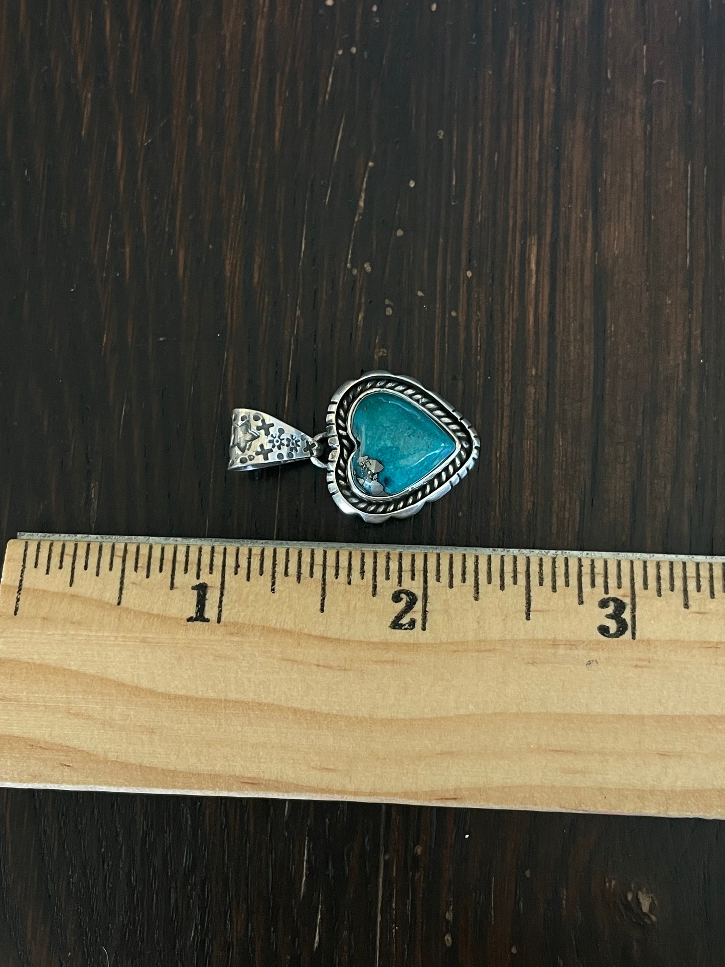 Turquoise Heart Pendant | 925 Sterling Silver E700