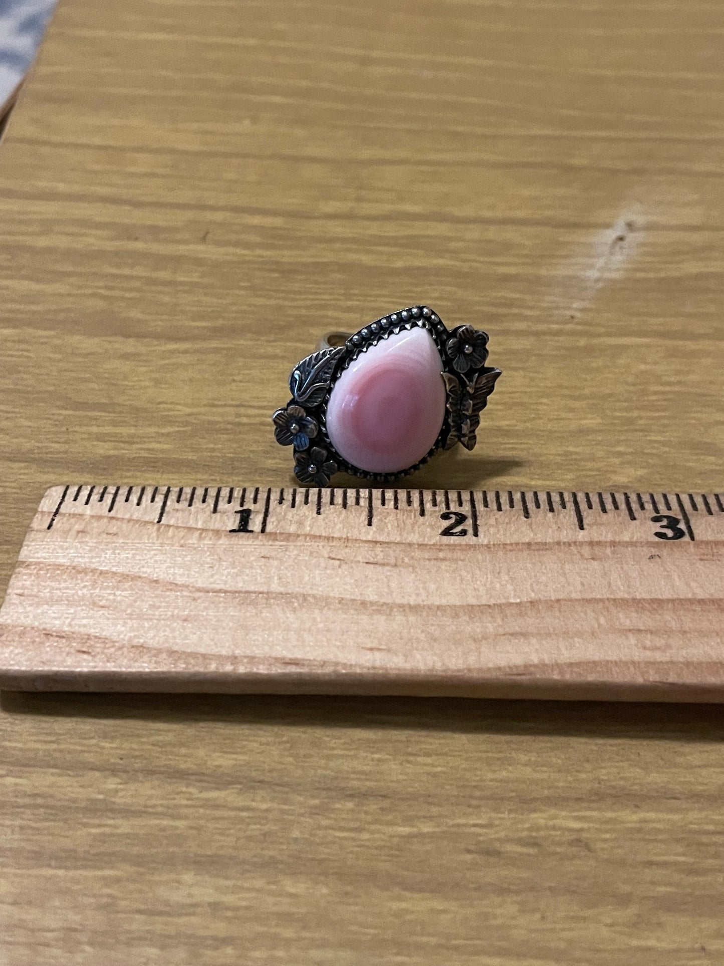 Pink Conch Floral Ring Size 7 | 925 Sterling Silver G101