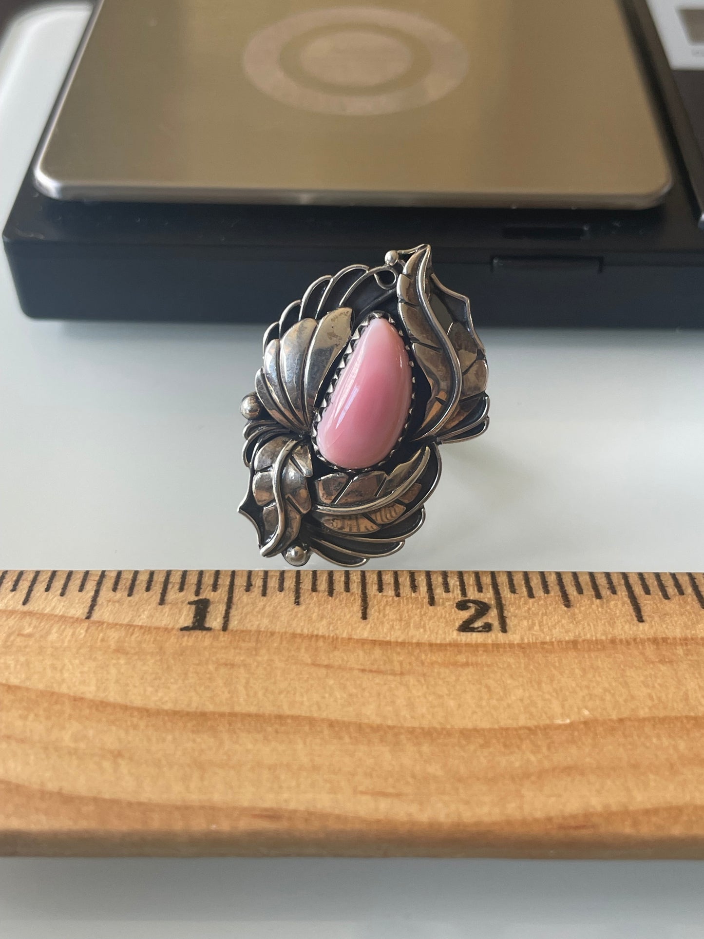 Pink Conch Feather Ring Size 6 | 925 Sterling Silver G134