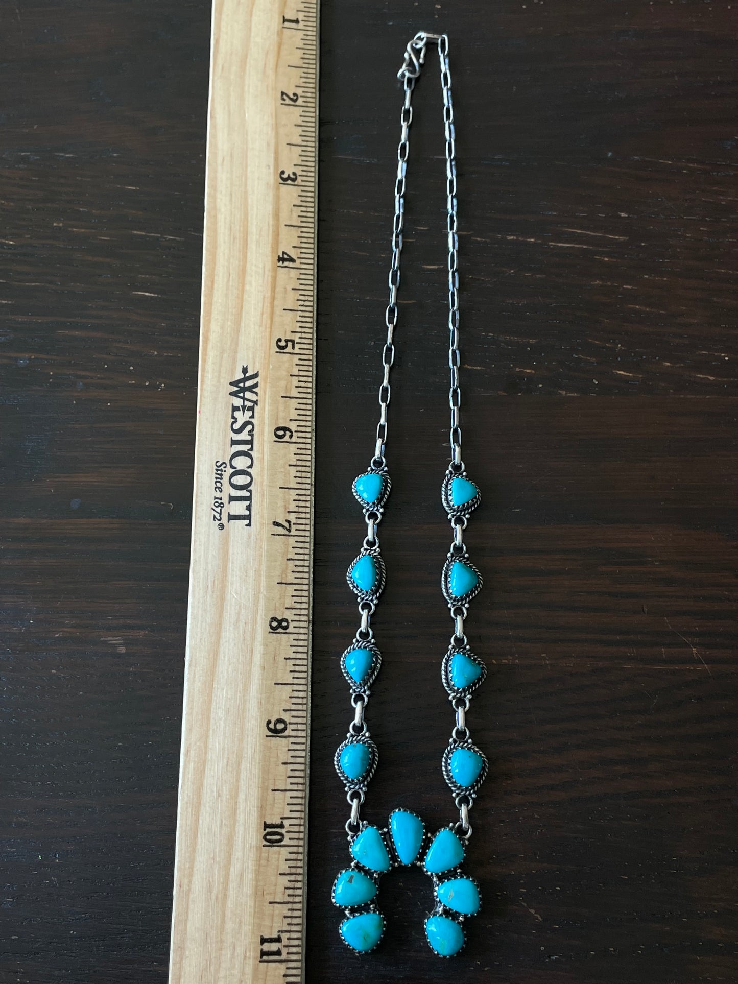 Kingman Turquoise Naja Necklace | Sterling Silver E832