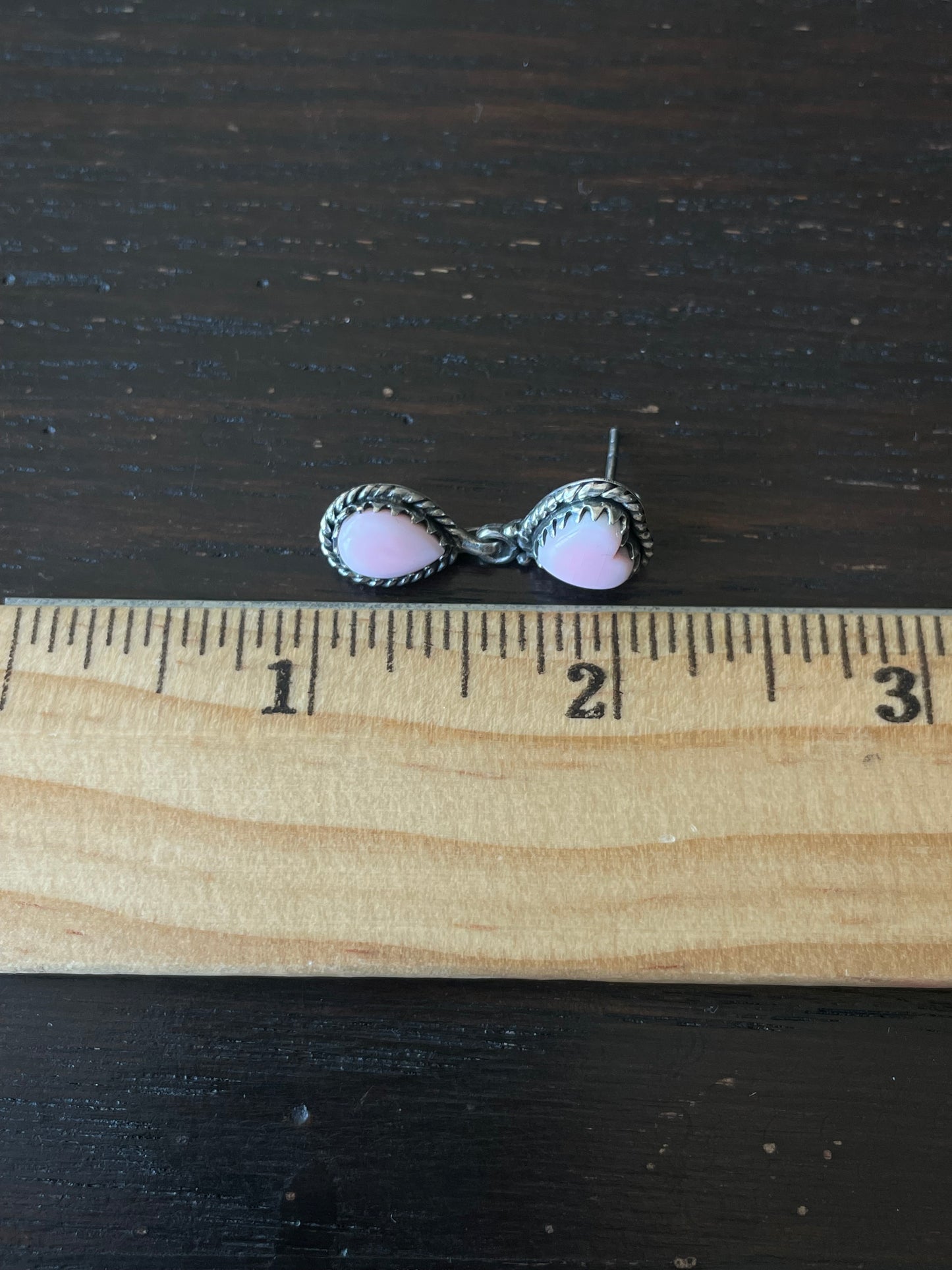 Pink Conch Heart Stud Earrings | 925 Sterling Silver E797