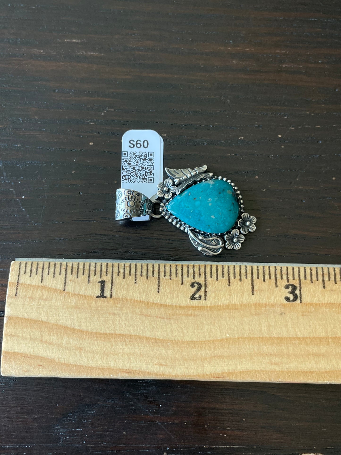 Leaf Butterfly Pendant in Kingman Turquoise | Sterling Silver | A558