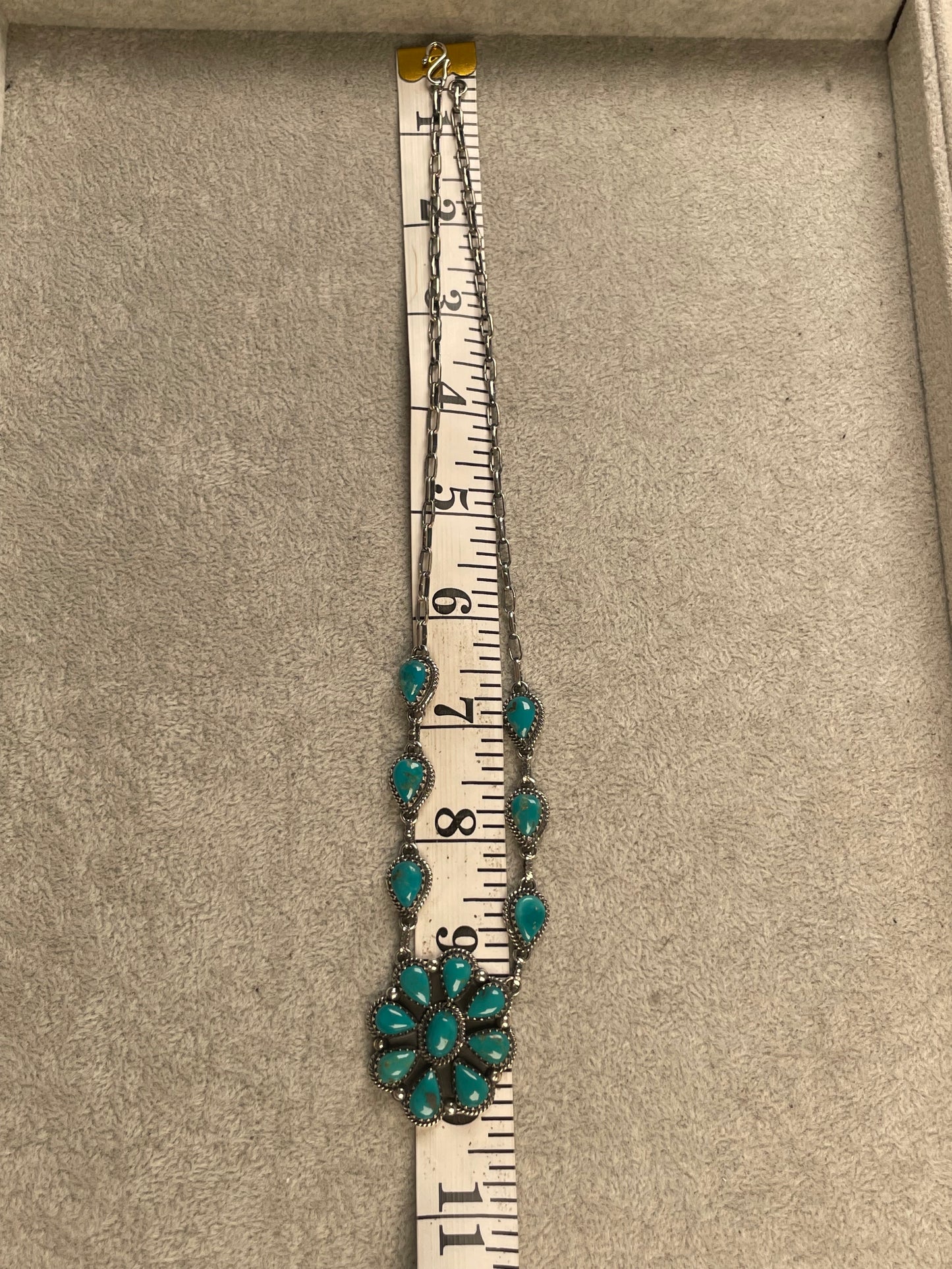 Turquoise Cluster Necklace | 925 Sterling Silver D159