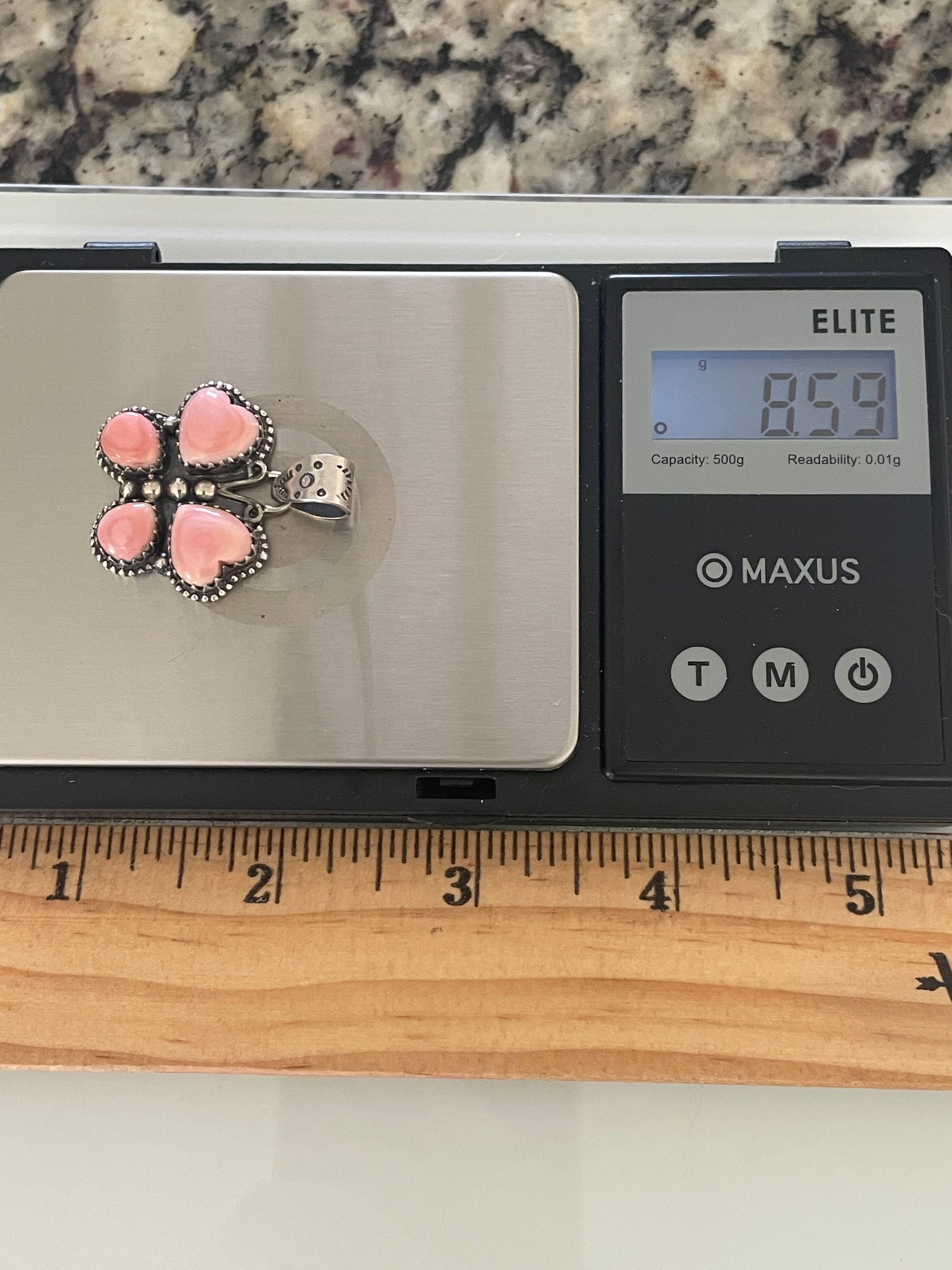 Pink Conch Paw Print Pendant | Sterling Silver G442
