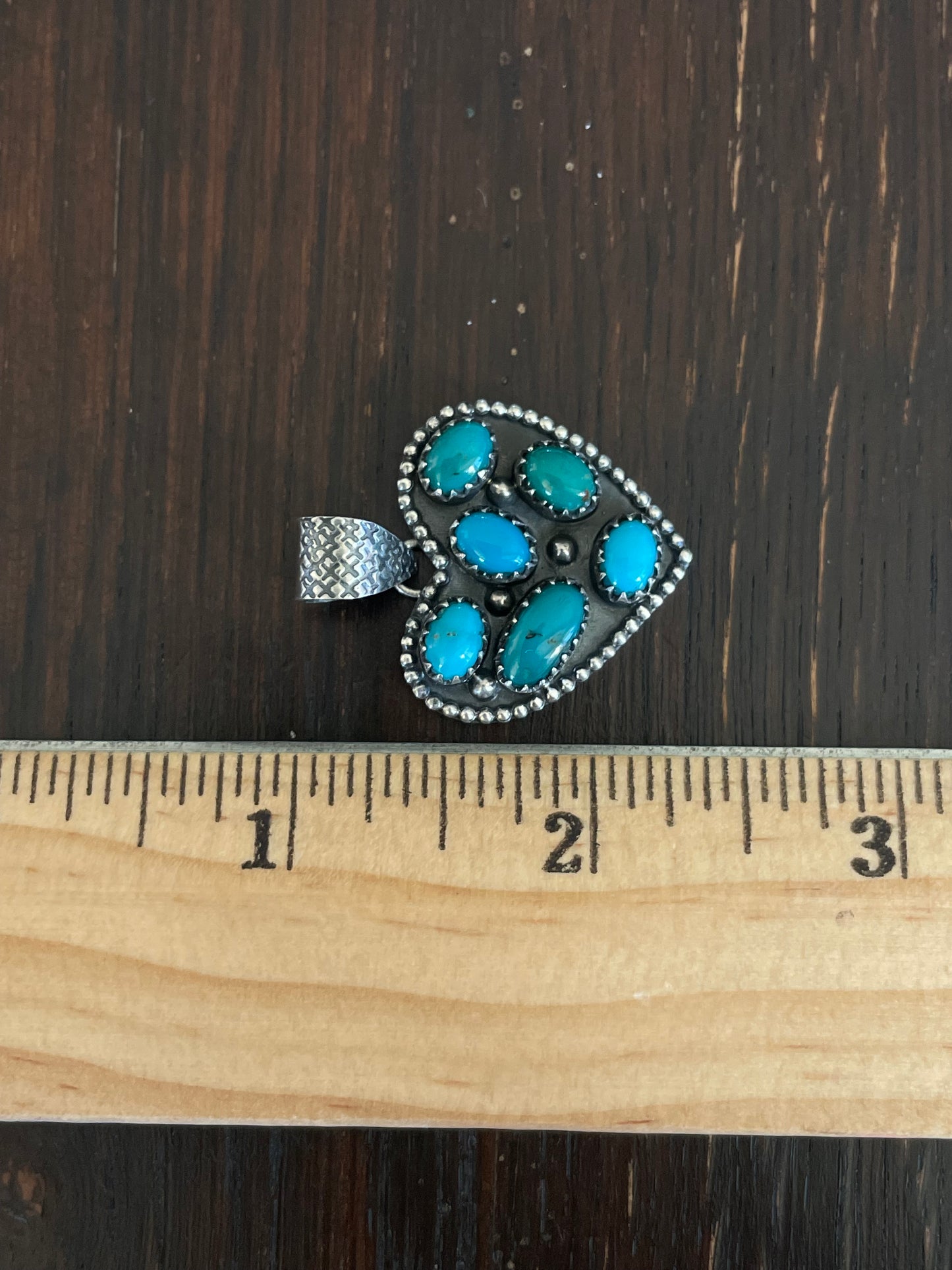 Kingman Turquoise Heart Pendant | Sterling Silver E927