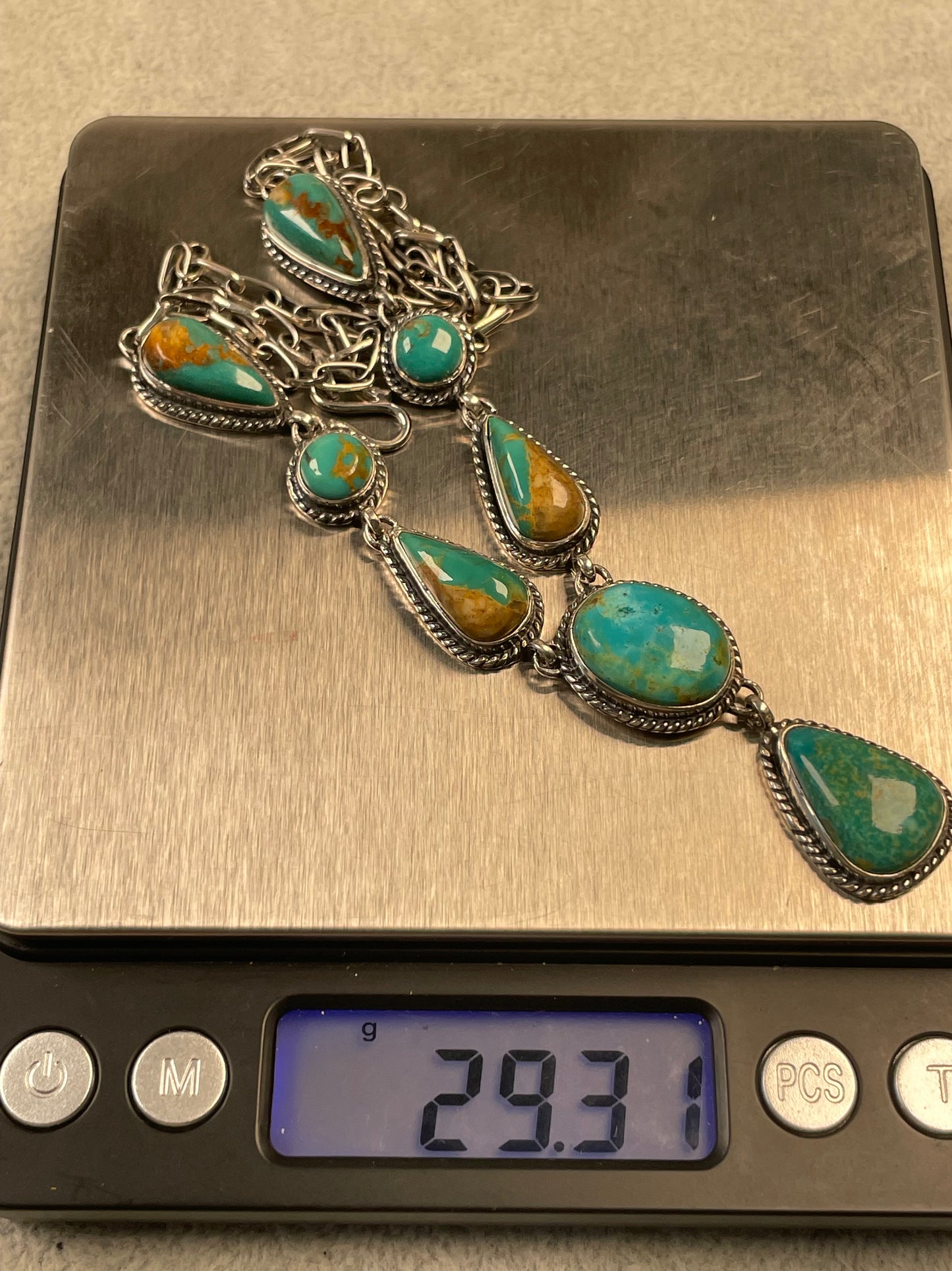 Kingman Turquoise Statement Necklace | Sterling Silver D123