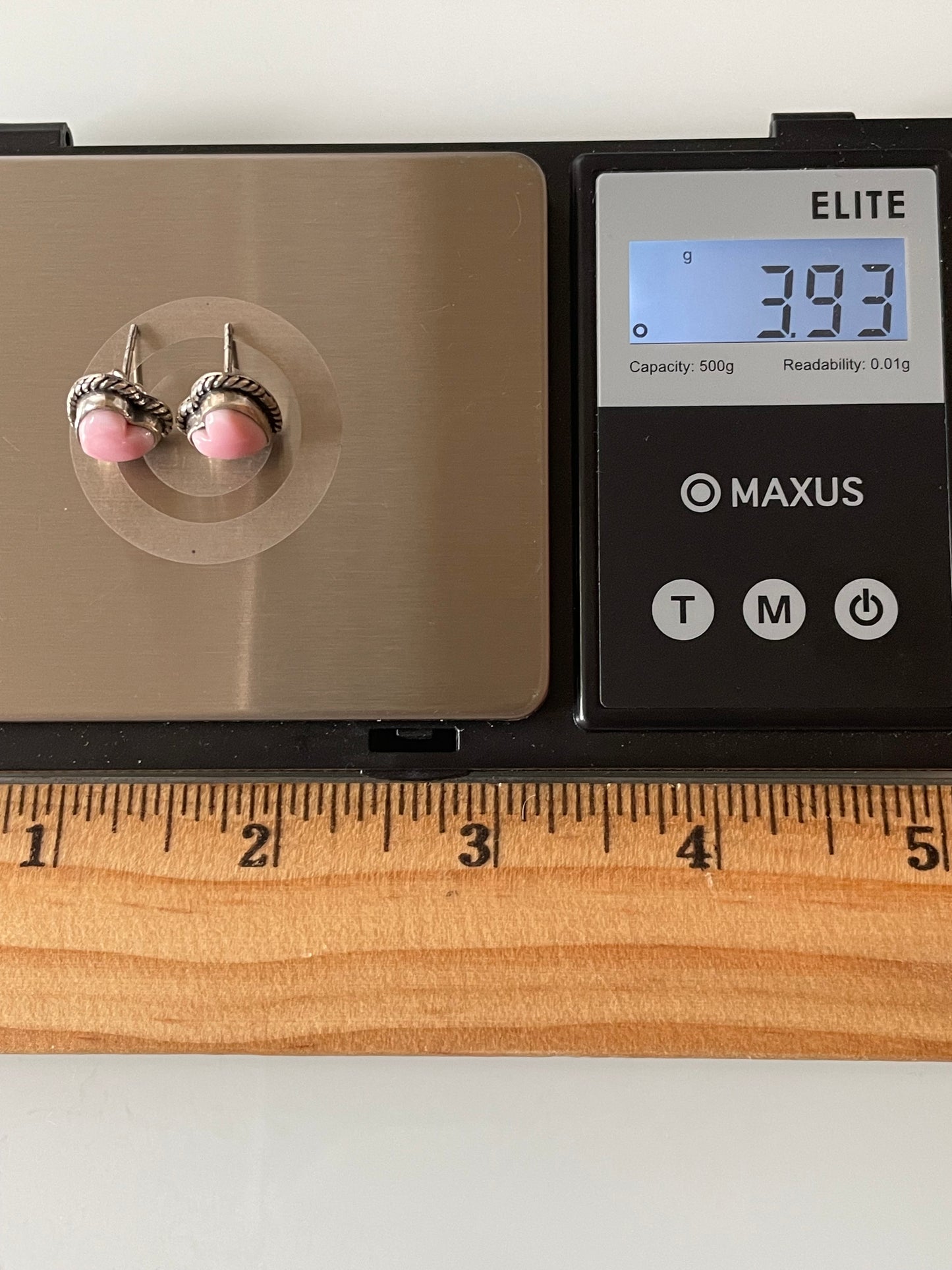 Pink Conch Heart Stud Earrings | 925 Sterling Silver G180