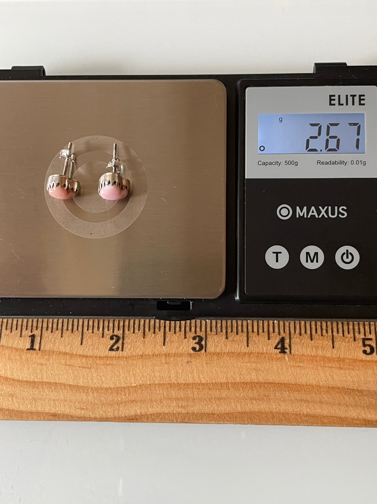 Pink Conch Heart Stud Earrings | 925 Sterling Silver G176