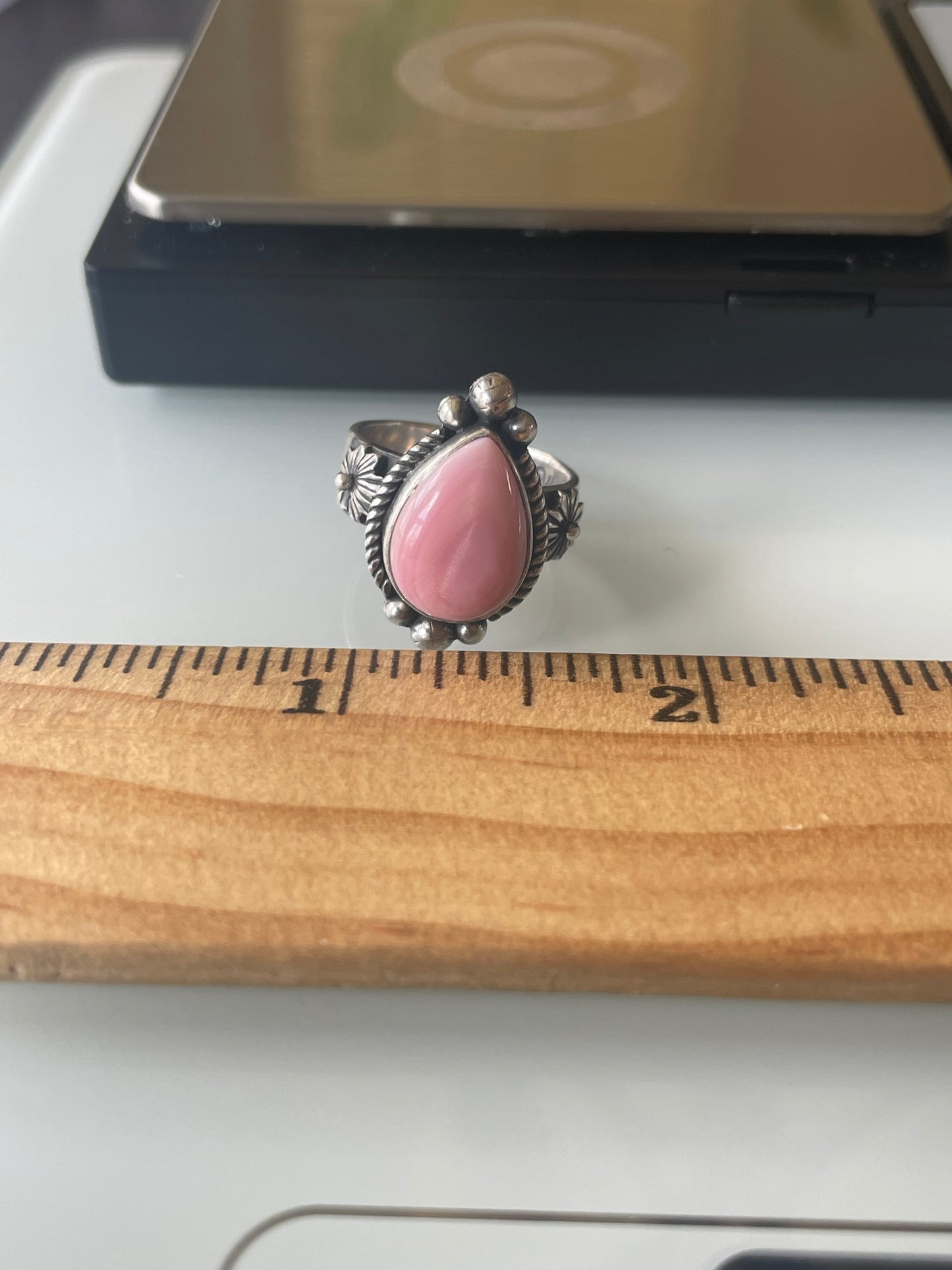 Pink Conch Ring Size 6 | 925 Sterling Silver G129