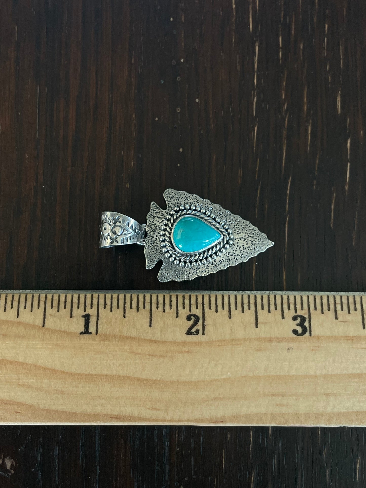Turquoise Arrowhead Pendant | 925 Sterling Silver E710