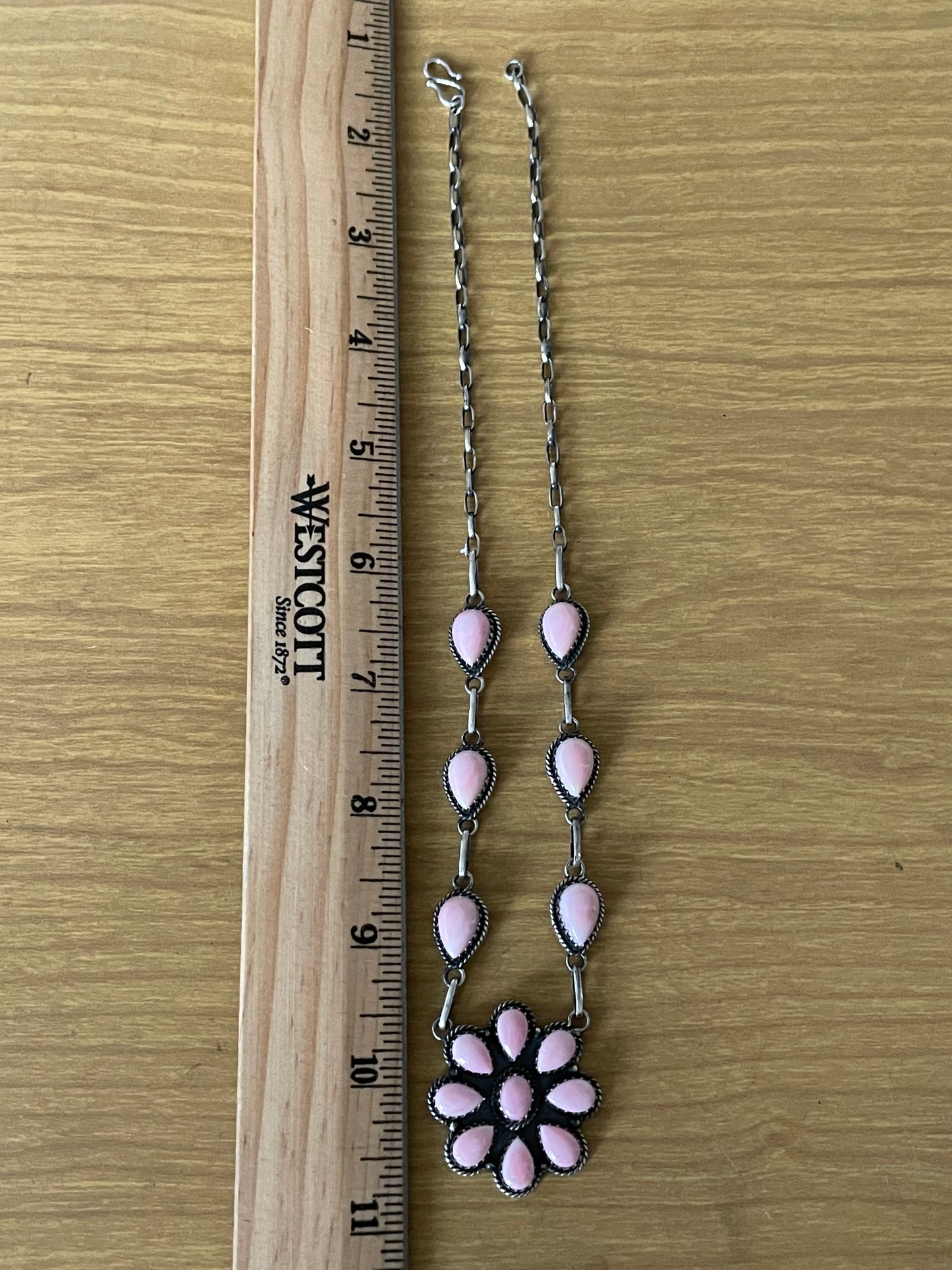 Pink Conch Necklace | Blossom Pendant | 925 Silver E558