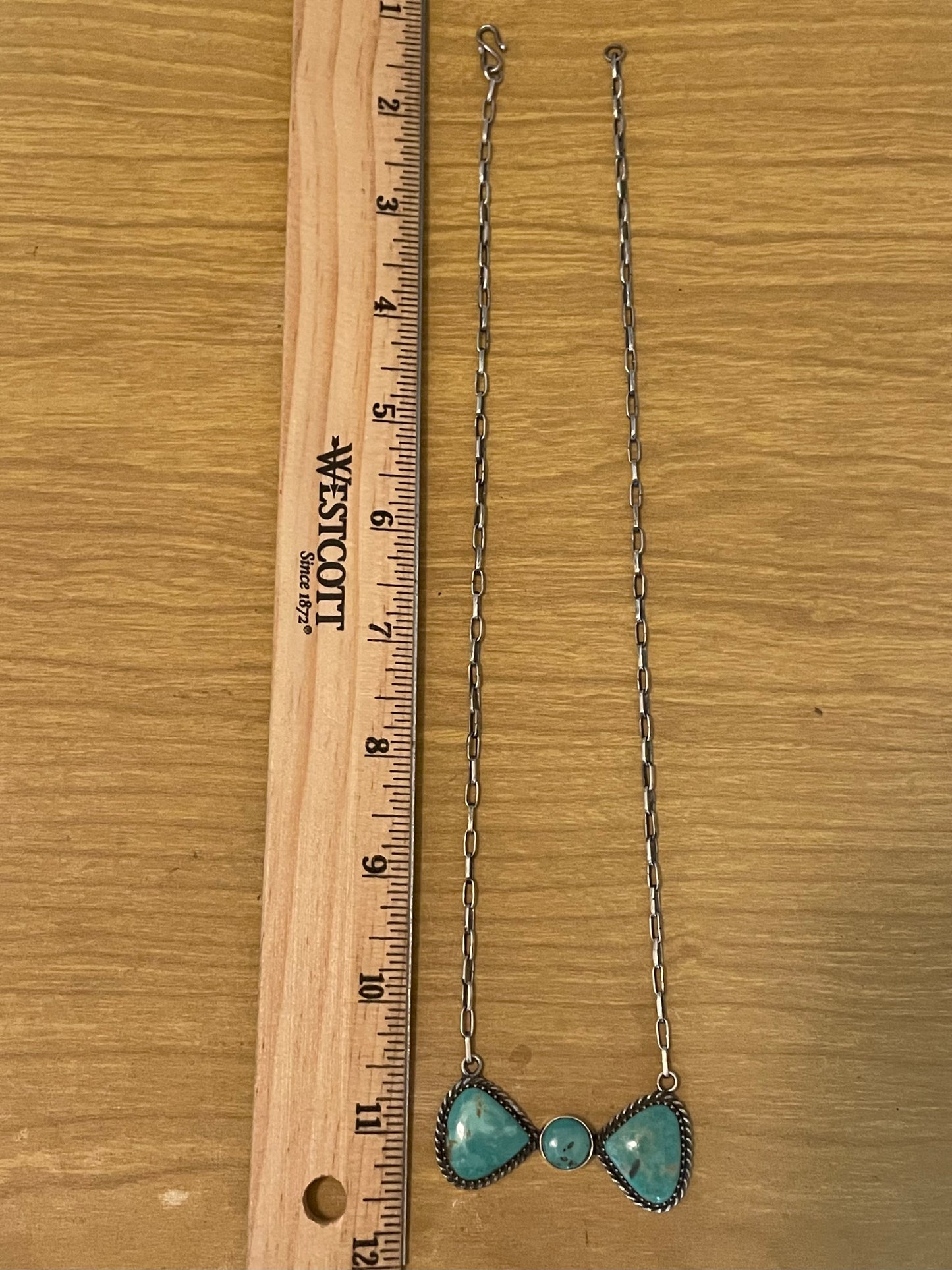 Kingman Turquoise Bar Necklace | Sterling Silver E942