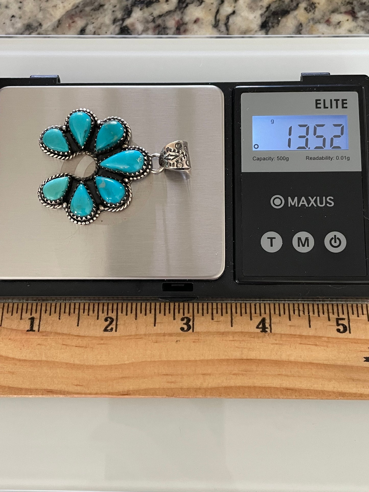Kingman Turquoise Naja Pendant | Sterling Silver G467