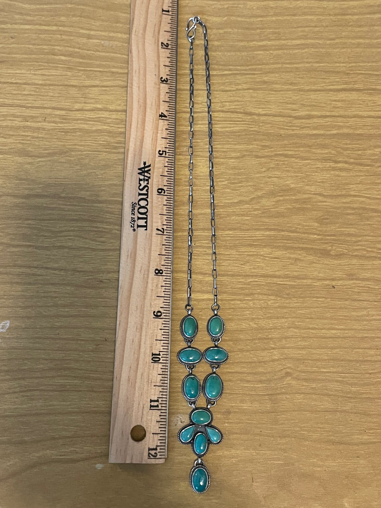 Kingman Turquoise Drop Necklace | 925 Sterling Silver E632