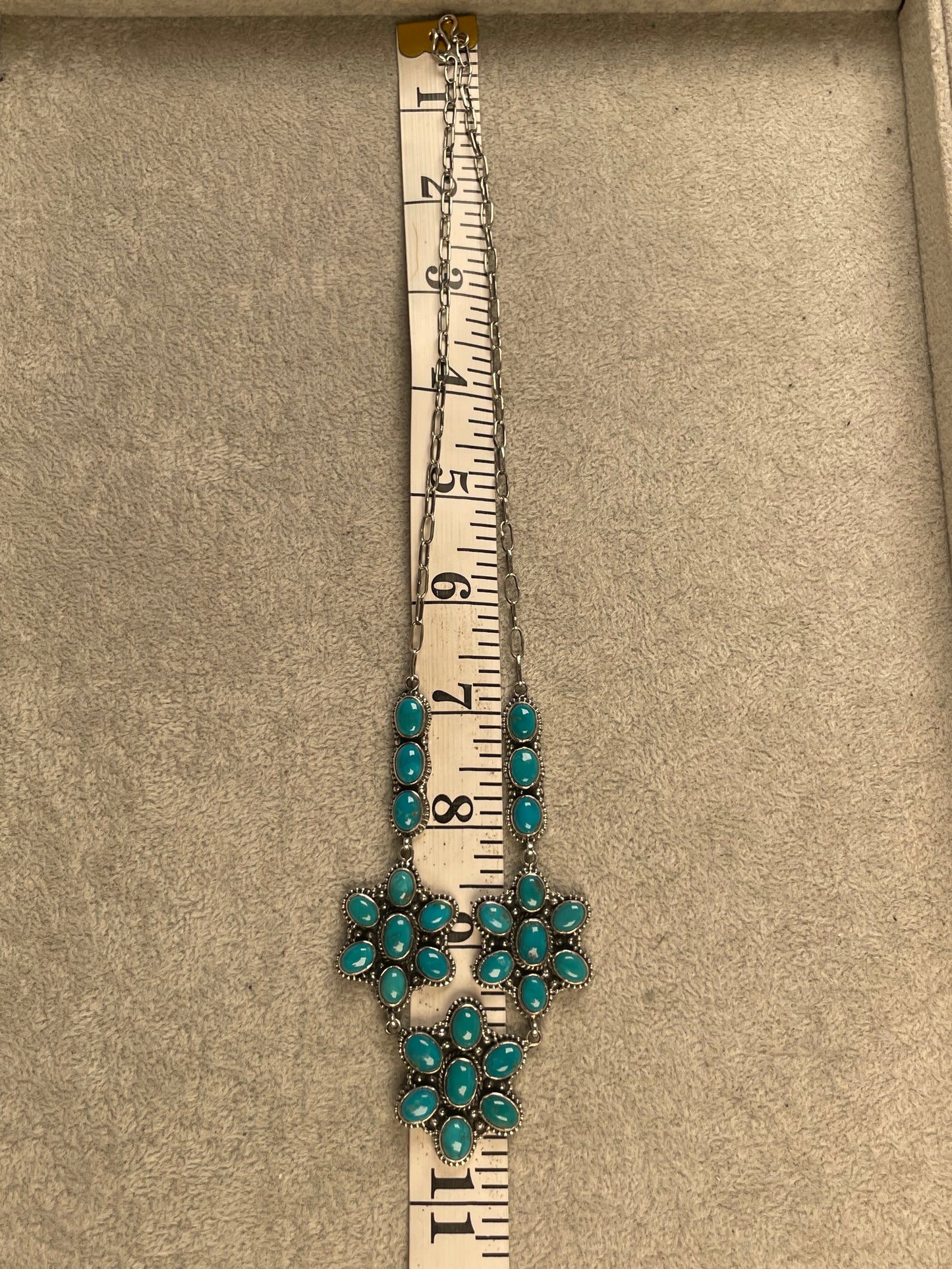 Turquoise Cluster Necklace | 925 Sterling Silver D158
