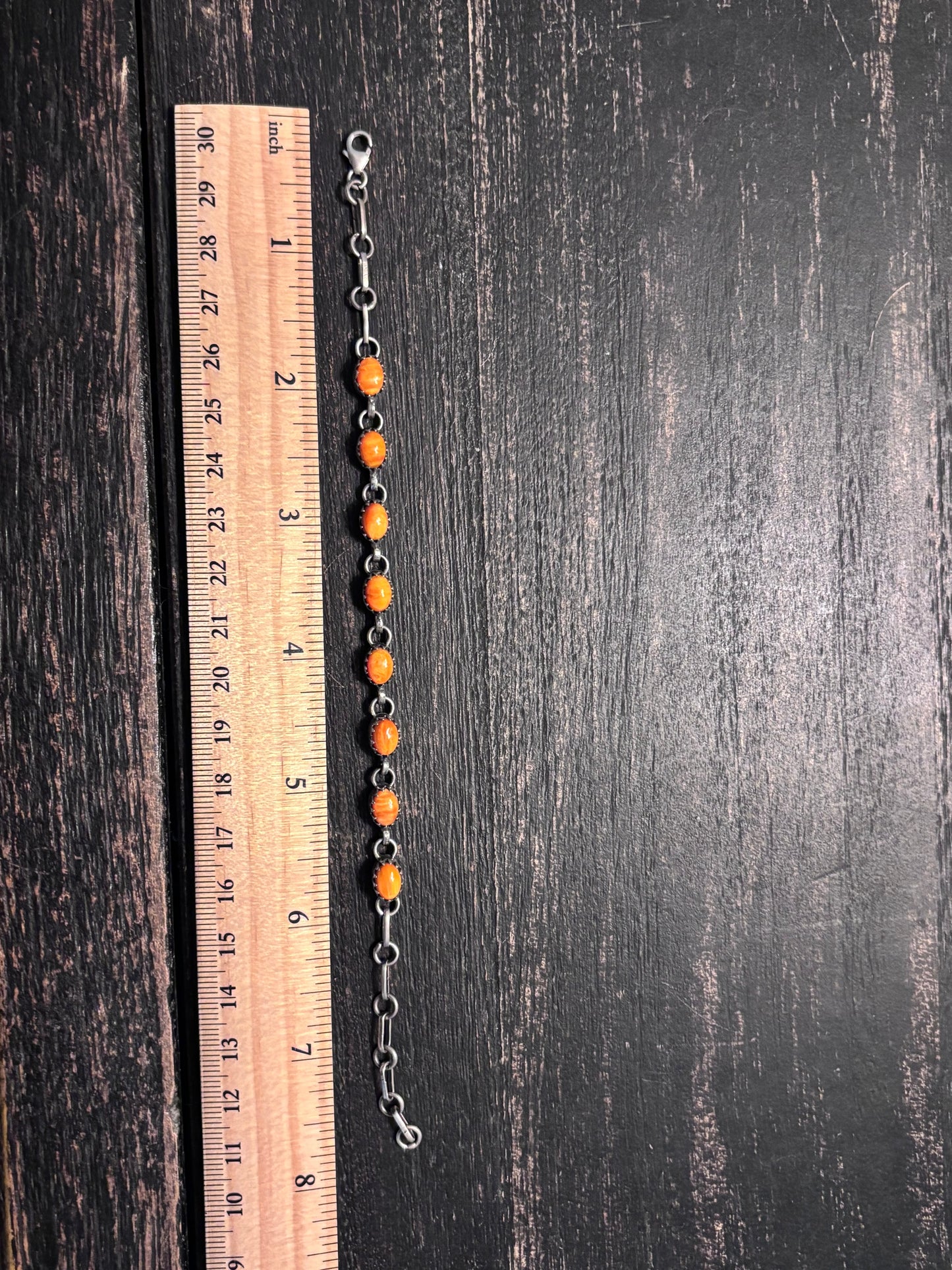 Spiny Oyster Link Bracelet | 925 Sterling Silver Southwestern Style A121