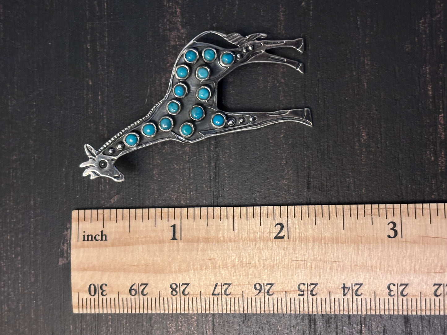 Turquoise Giraffe Pendant | 925 Sterling Silver Southwestern Style A098