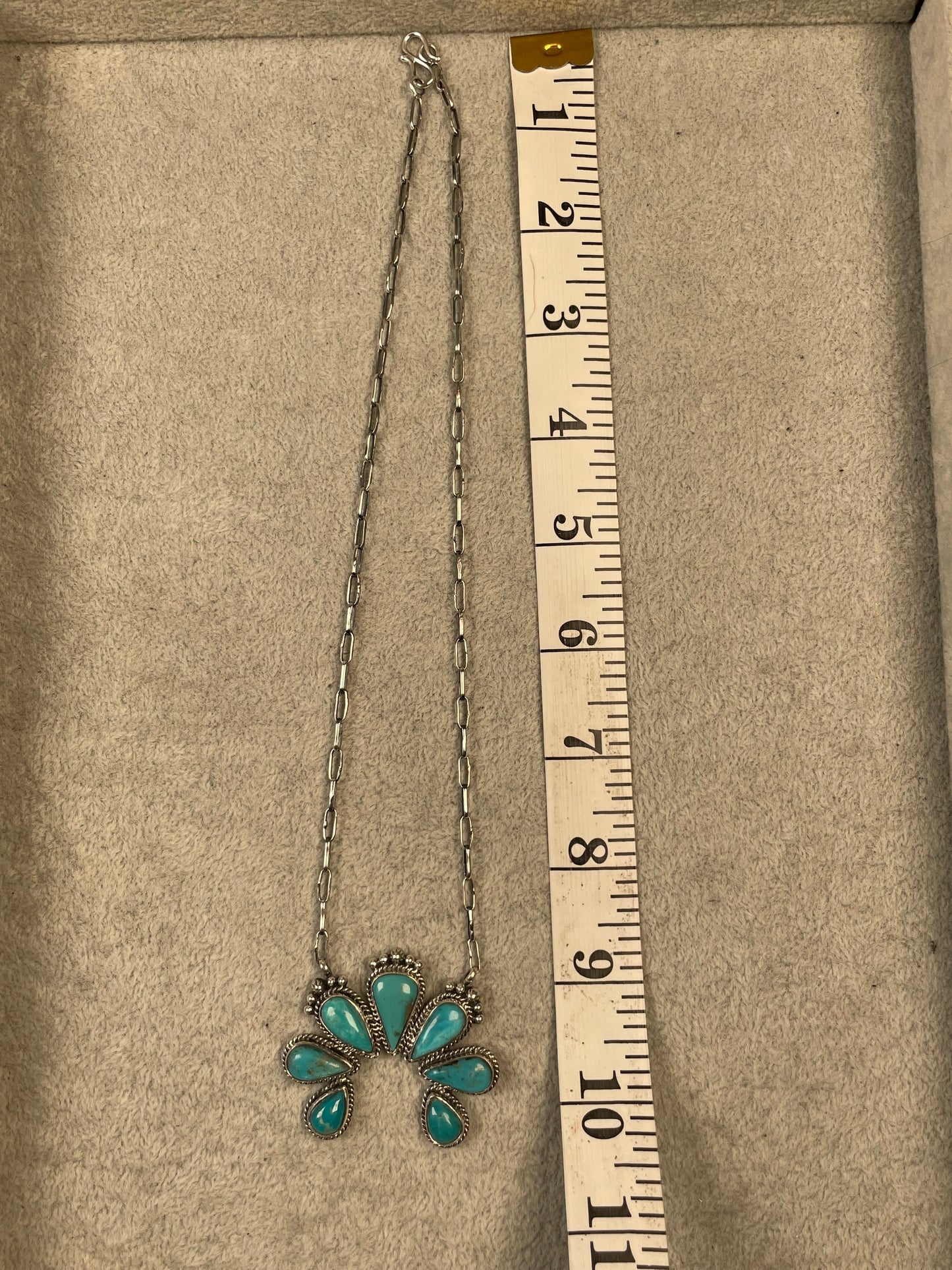 Kingman Turquoise Naja Necklace | 925 Sterling Silver D126