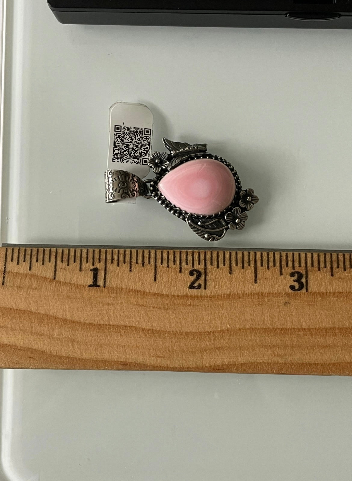 Pink Conch Leaf Butterfly Pendant | Sterling Silver | A557