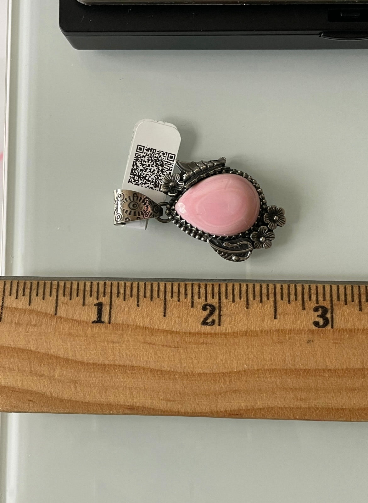 Pink Conch Pendant Leaf Butterfly | Sterling Silver | A559