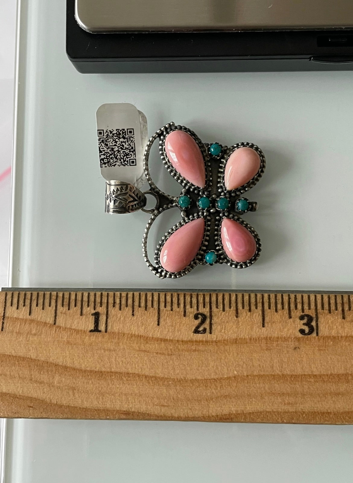 Pink Conch Butterfly Pendant | Sterling Silver | A701