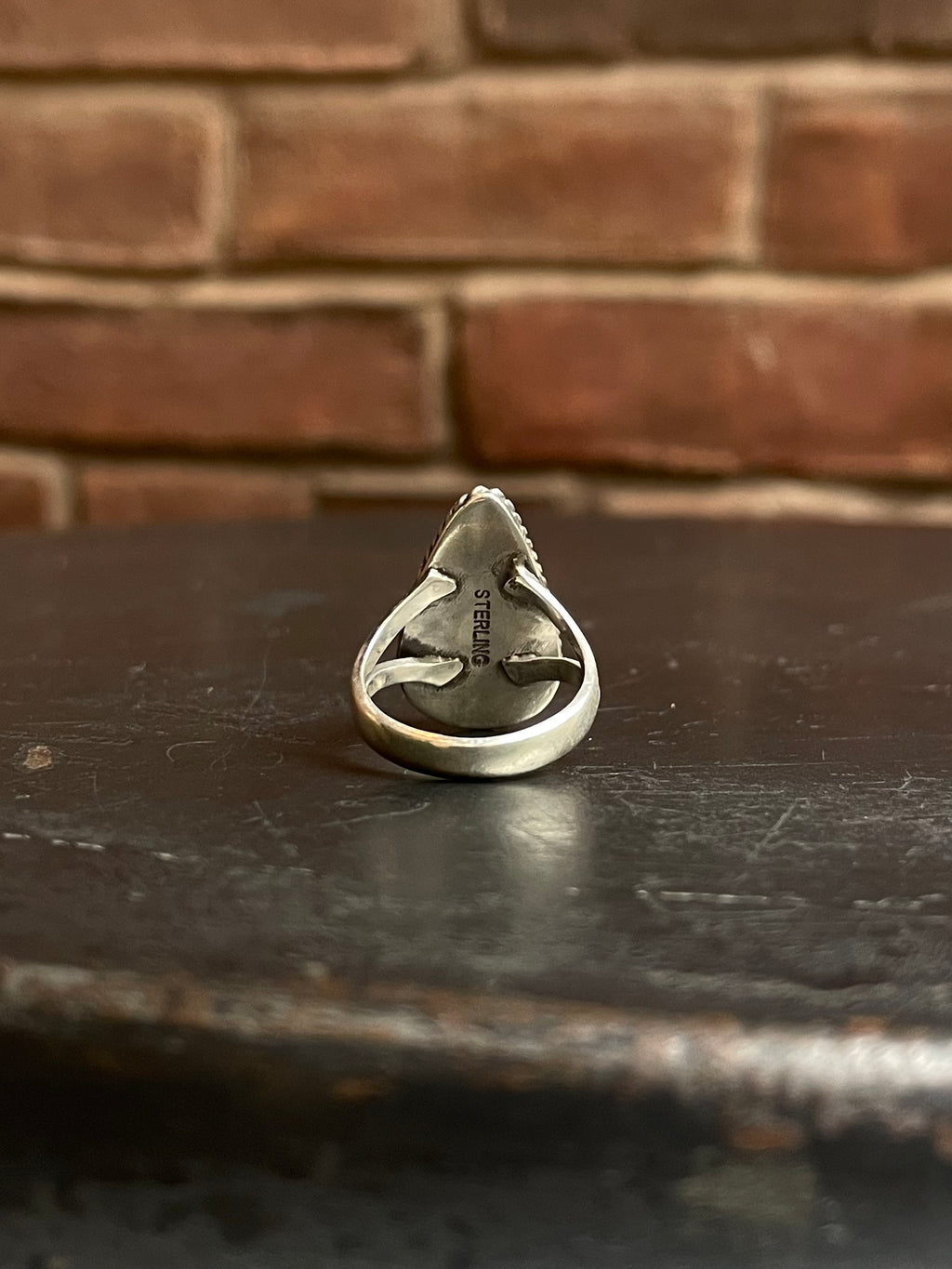 Turquoise Tear Drop Ring | 925 Sterling Silver Size 6 E446