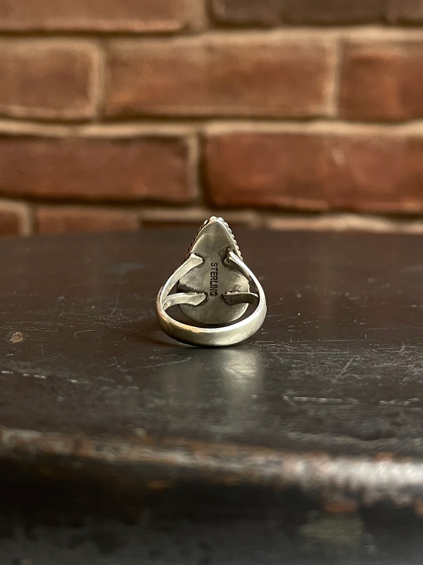 Turquoise Tear Drop Ring | 925 Sterling Silver Size 6 E446