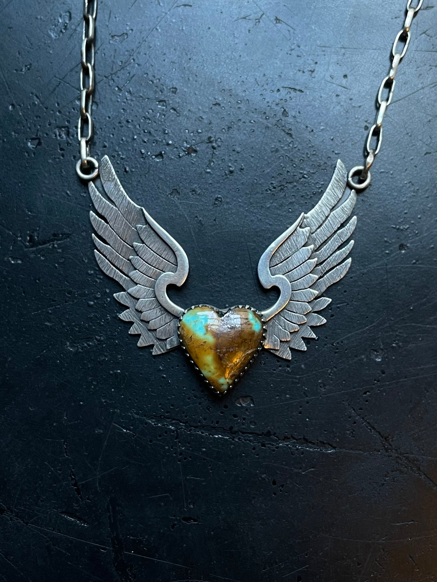 Kingman Wings Turquoise Necklace | 925 Sterling Silver E364