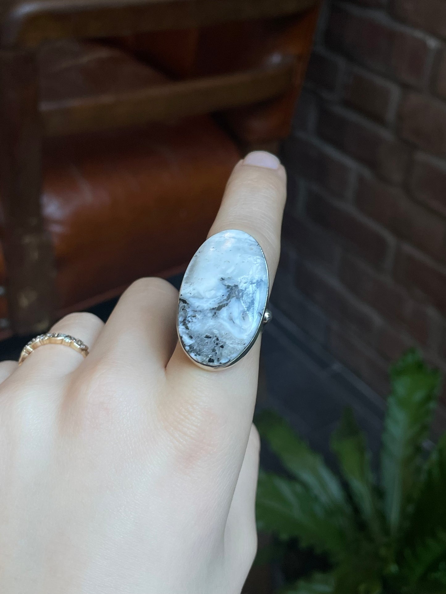 White Buffalo Ring Size 9.25 | 925 Sterling Silver E474