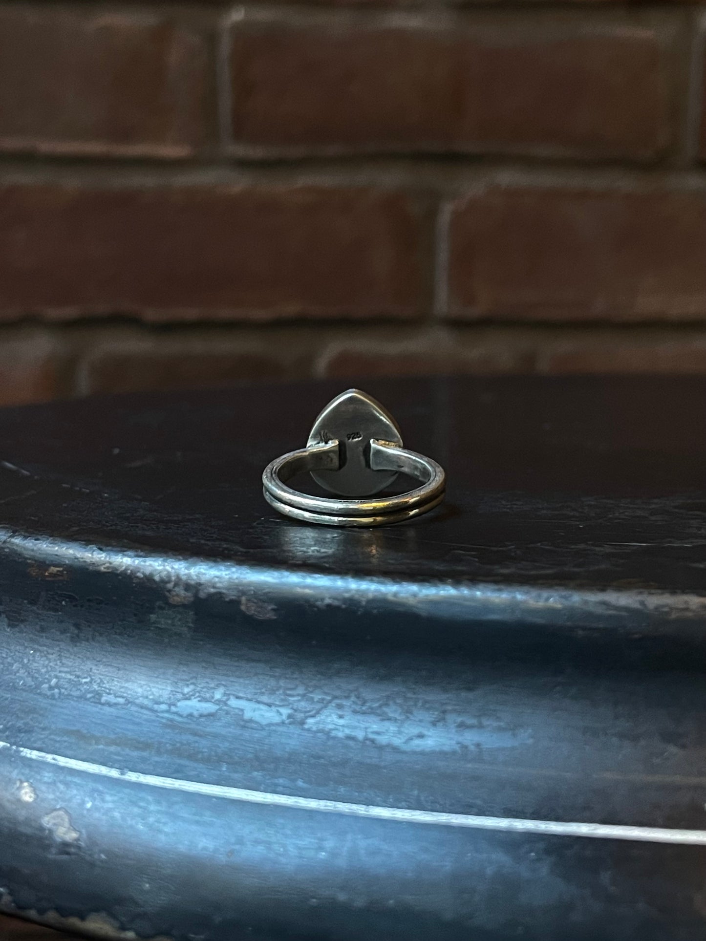 Orange Spiny Oyster Teardrop Ring Size 9.5 | 925 Sterling Silver E425