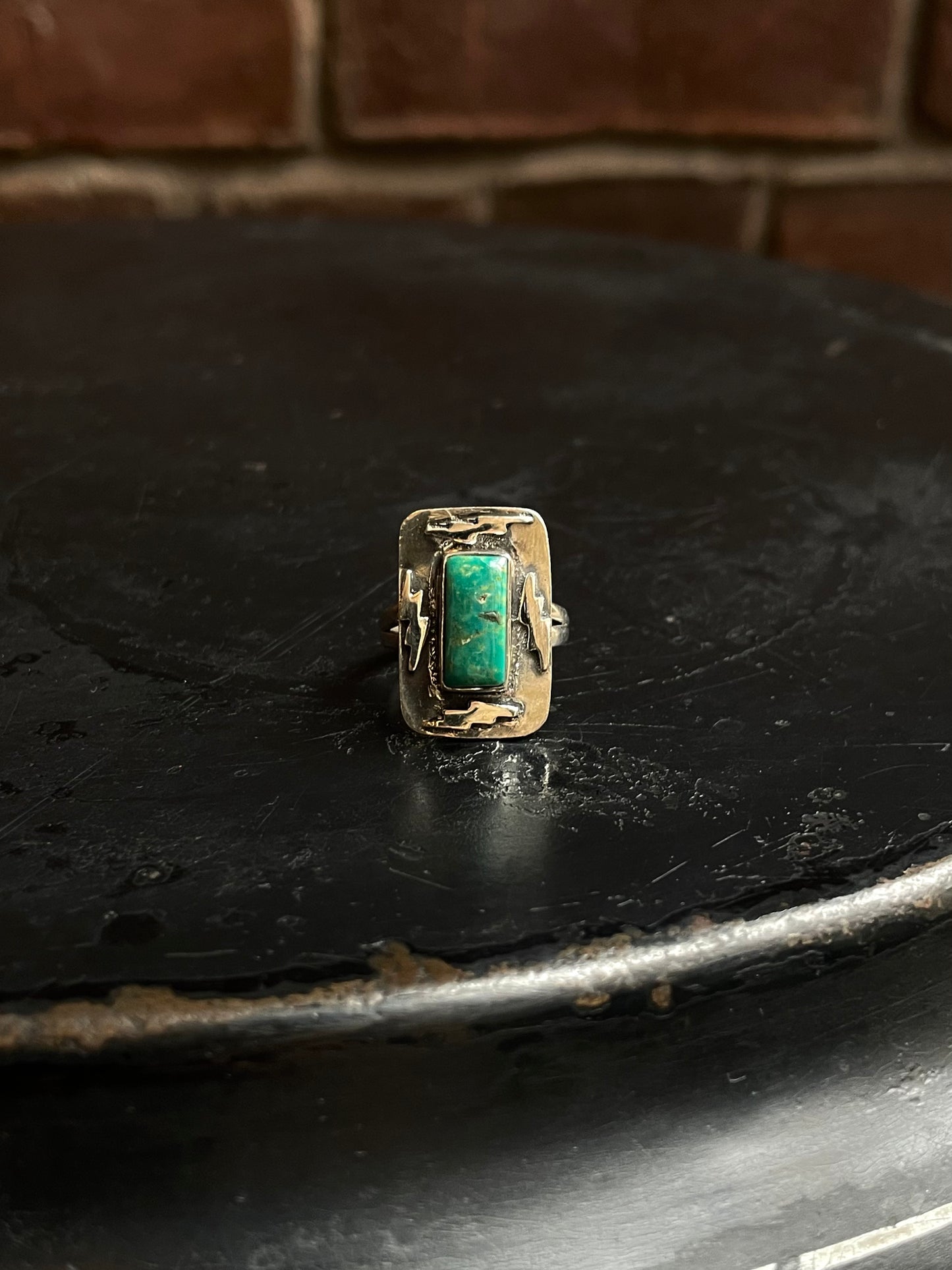 Turquoise Lightning Bolt Ring Size 6 | 925 Sterling Silver C918